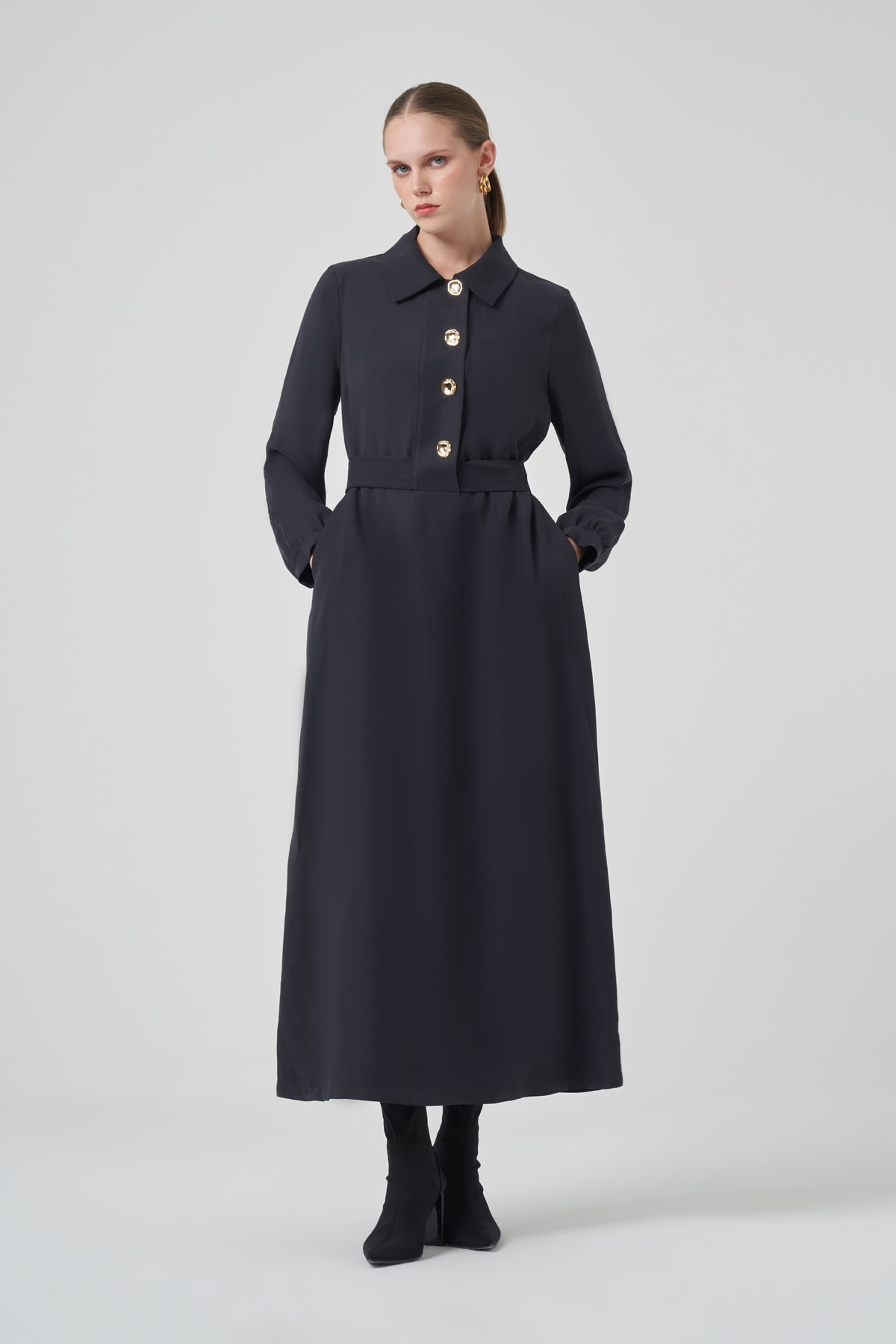 NUSS EVO ELBİSE - LACİVERT