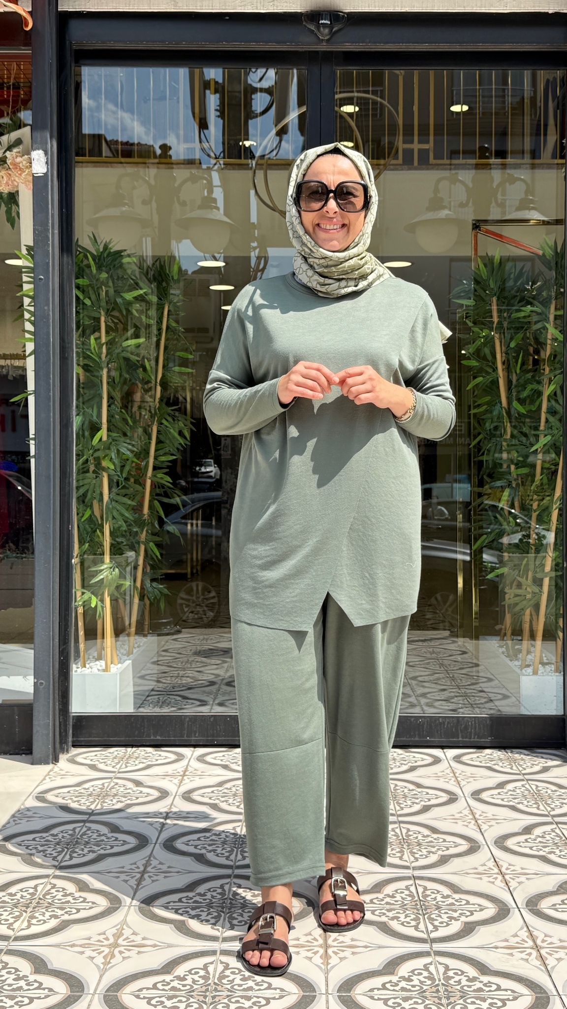 MERWİSH MAKAS BAMBU TAKIM - YEŞİL