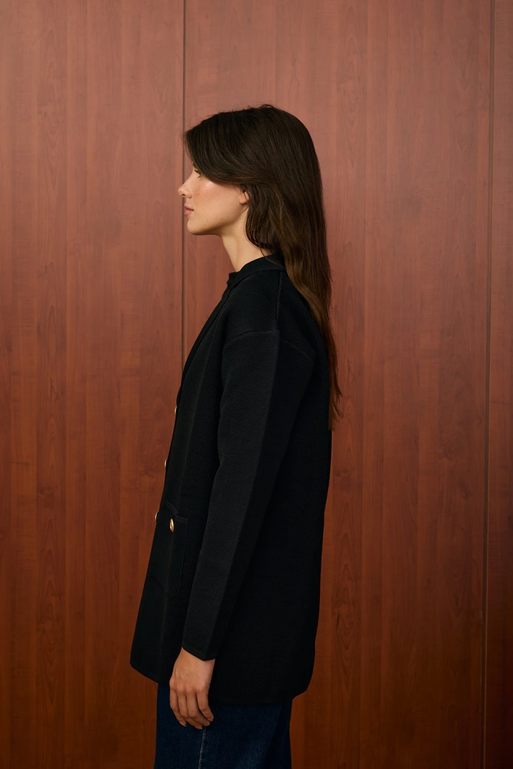 MERWİSH BLAZER TRİKO CEKET - SİYAH