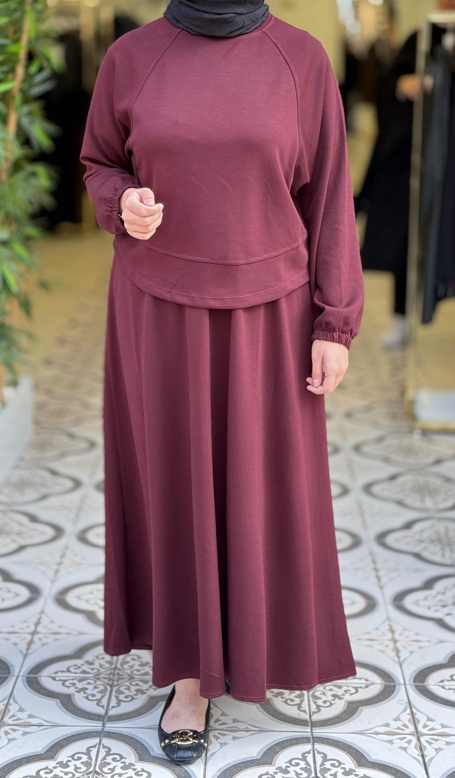 MİRALAY ETEKLİ TAKIM - BORDO