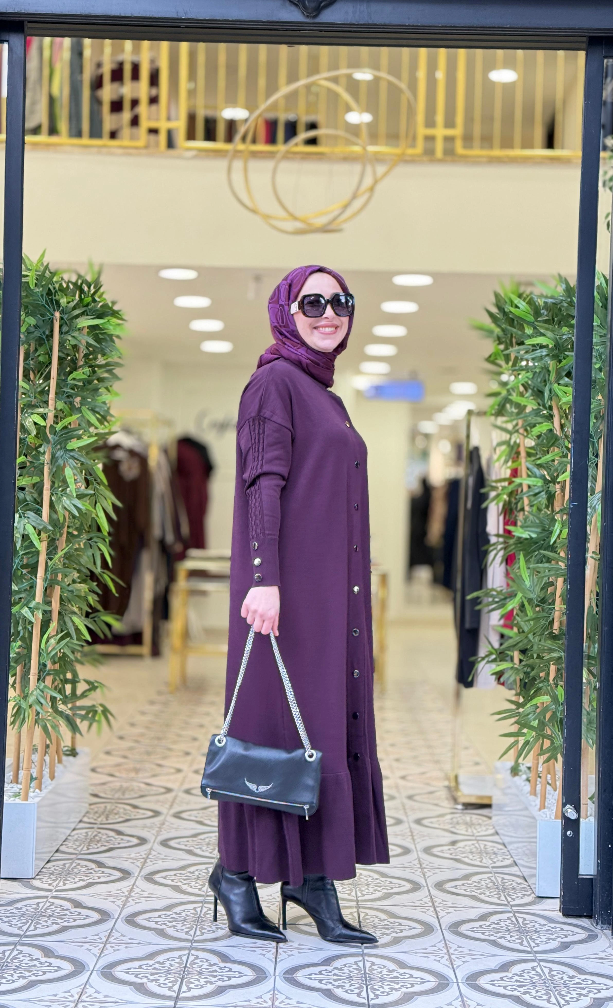 KNIT SAWARA ELBİSE - MÜRDÜN