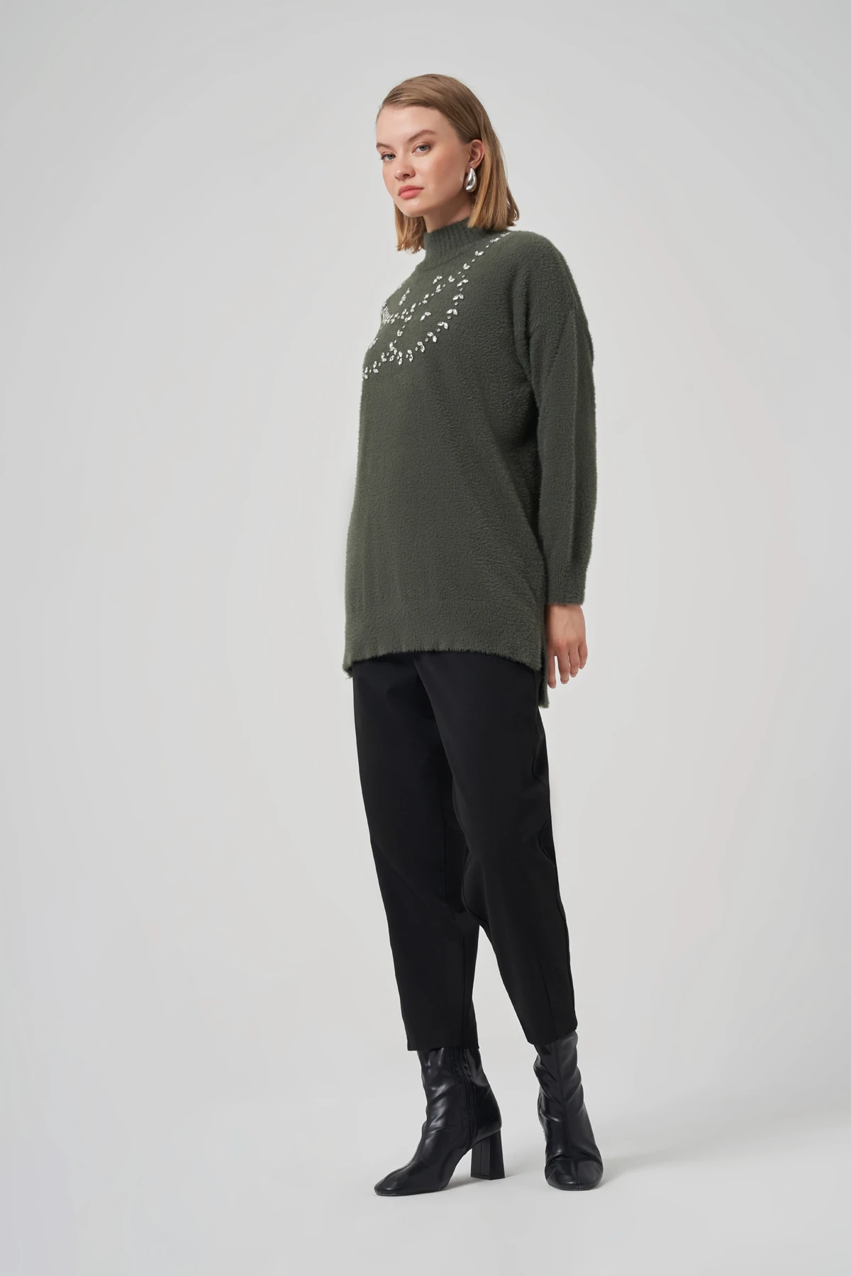 NUSS EVONA ANGORA TUNİK - HAKİ