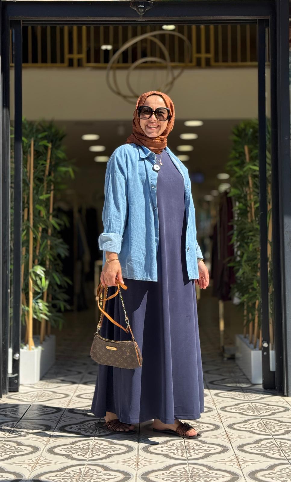 OYSHO DUHA ELBİSE - LACİVERT