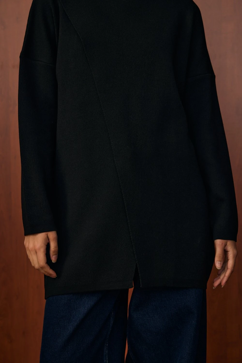 MERWİSH MAKAS TRİKO TUNİK - SİYAH