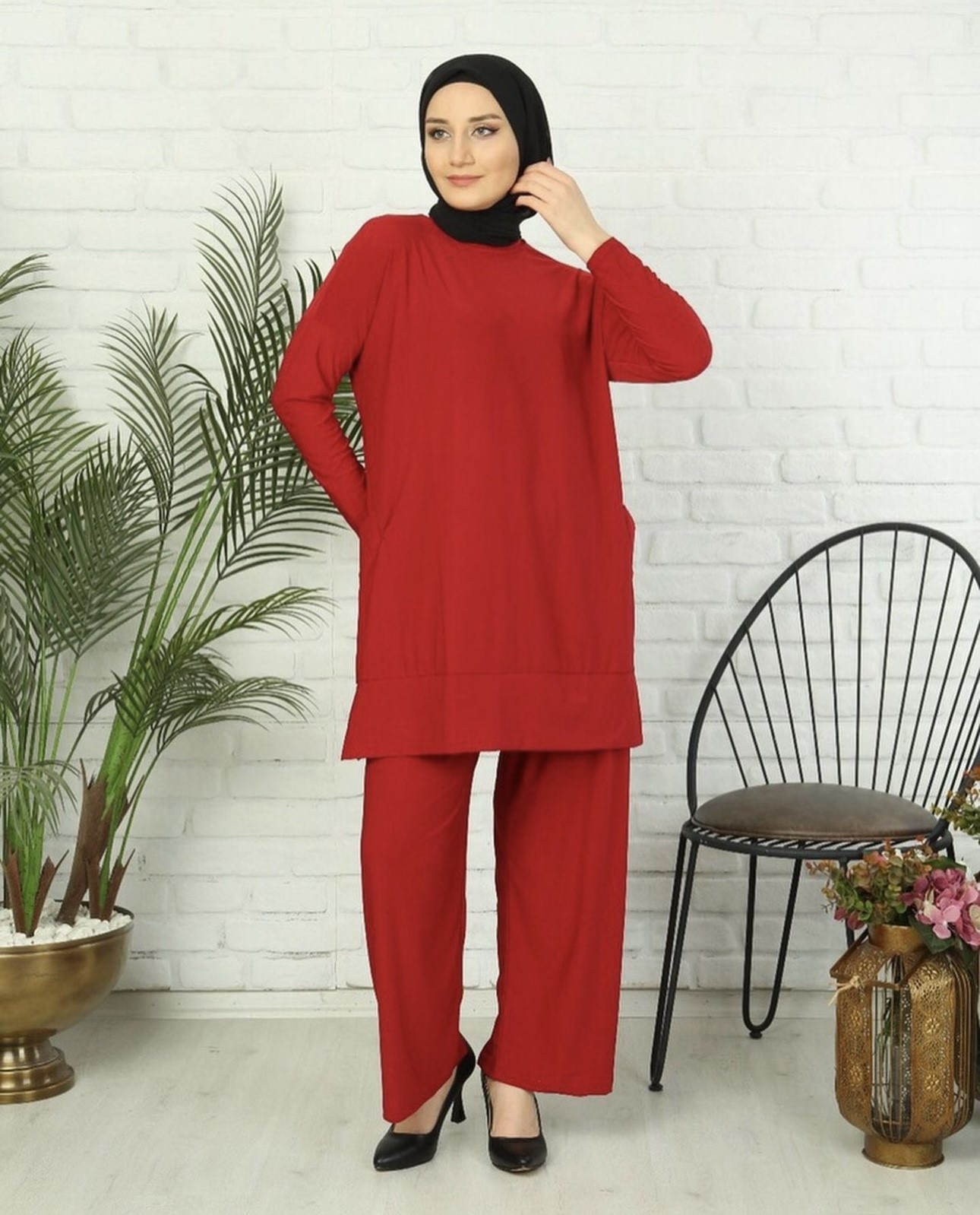 YANLARI CEPLİ TAKIM - KIRMIZI
