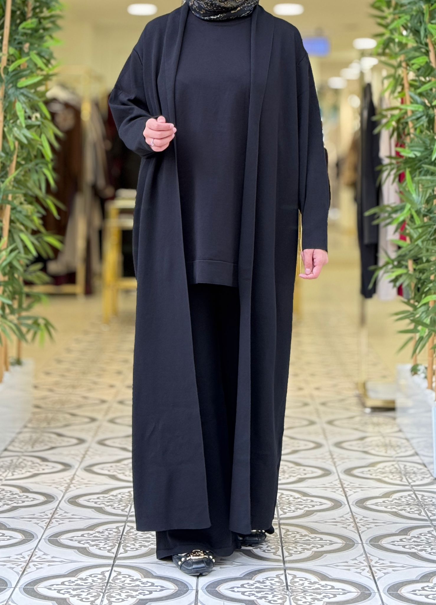 KNIT MİHRİ PANTOLON TAKIM - SİYAH