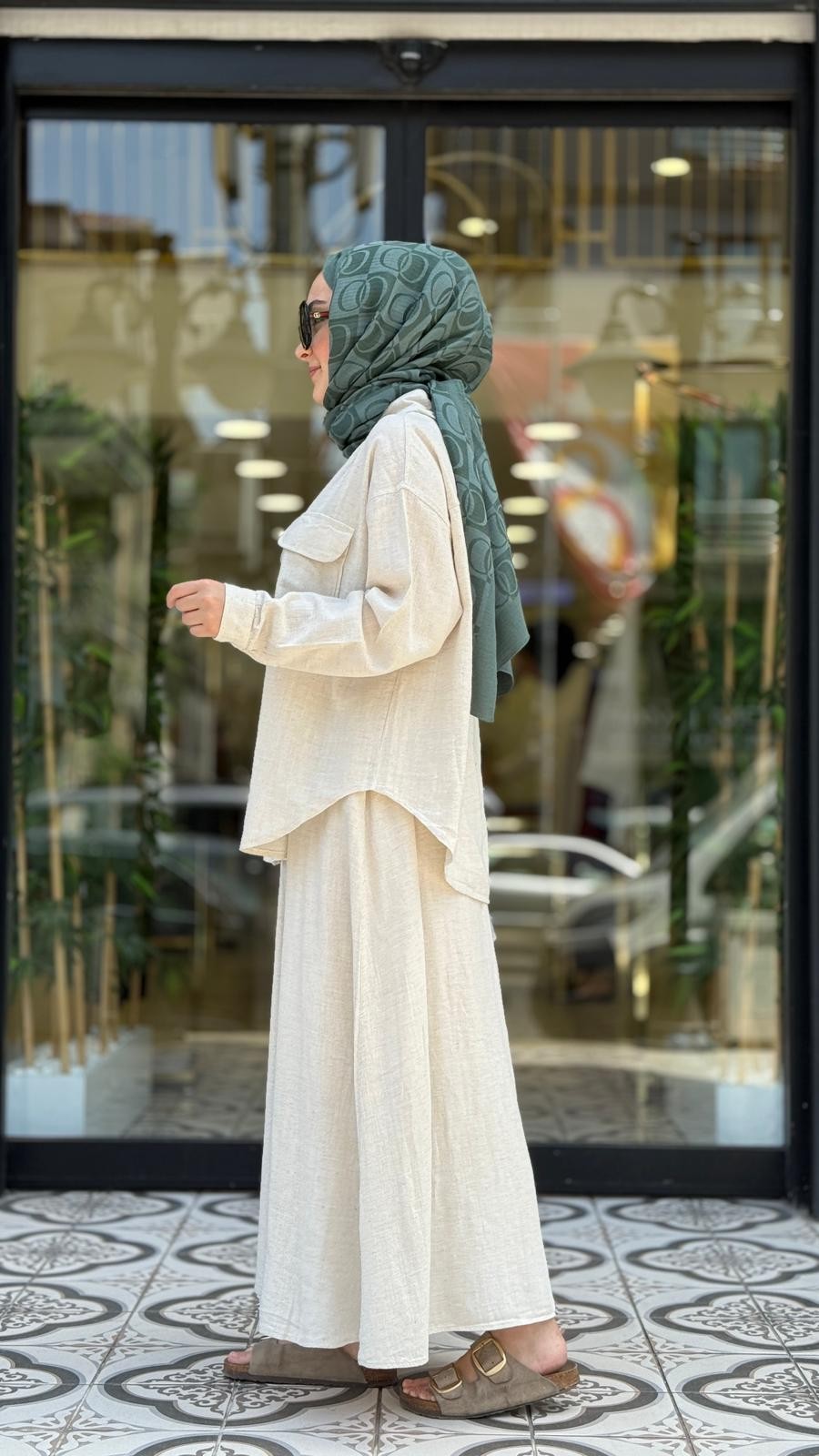 CAROLİN ETEKLİ TAKIM - EKRU