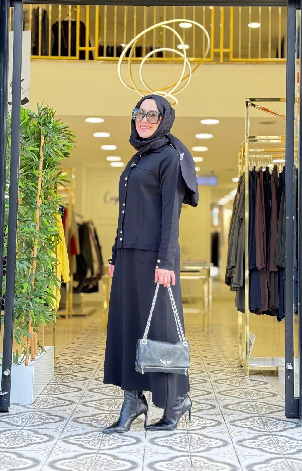 ZENA ETEKLİ TAKIM - SİYAH