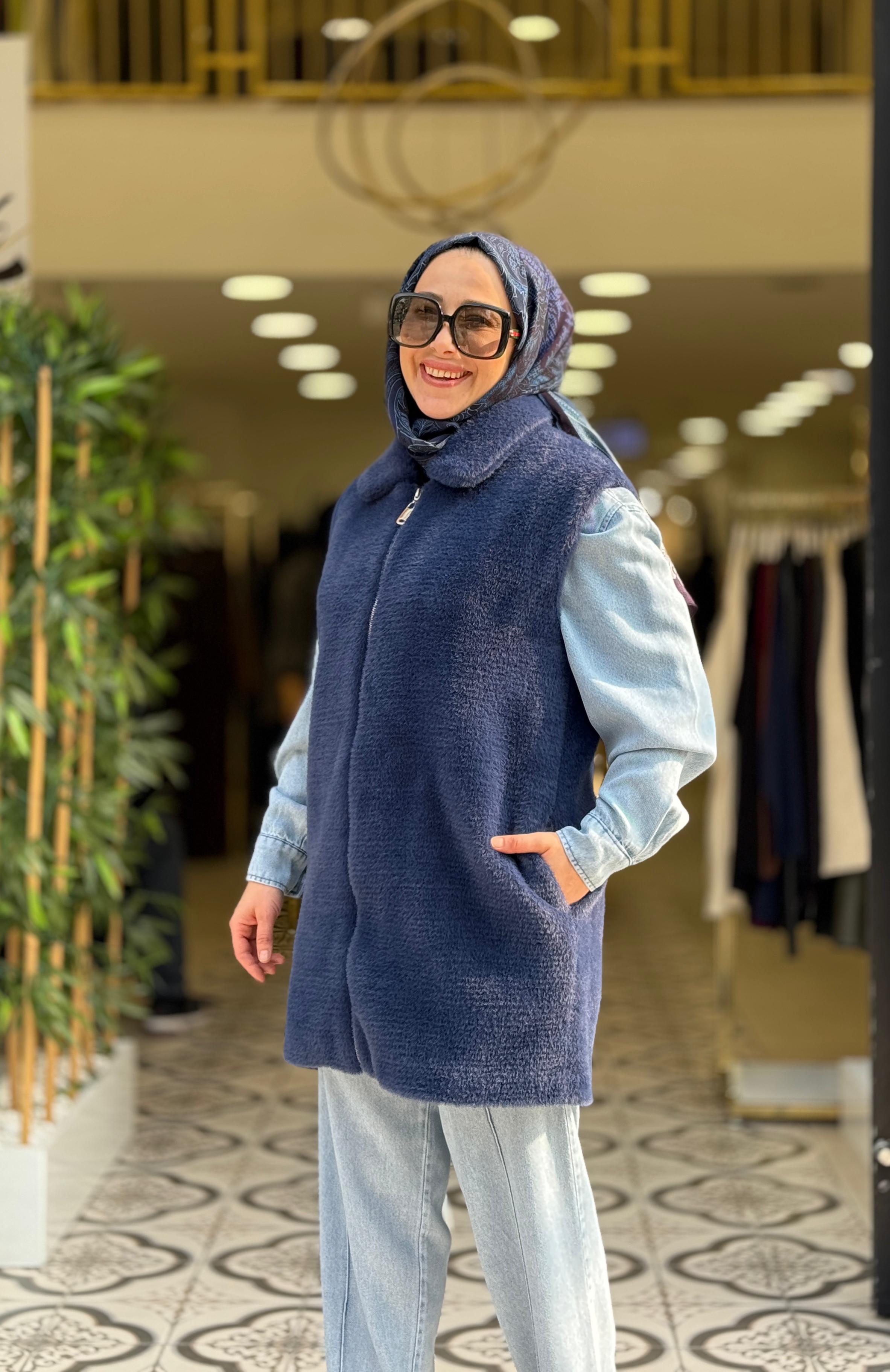 GALE ANGORA YELEK - LACİVERT