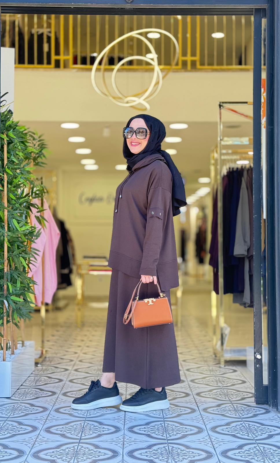 RİVA ETEKLİ TAKIM - KAHVE