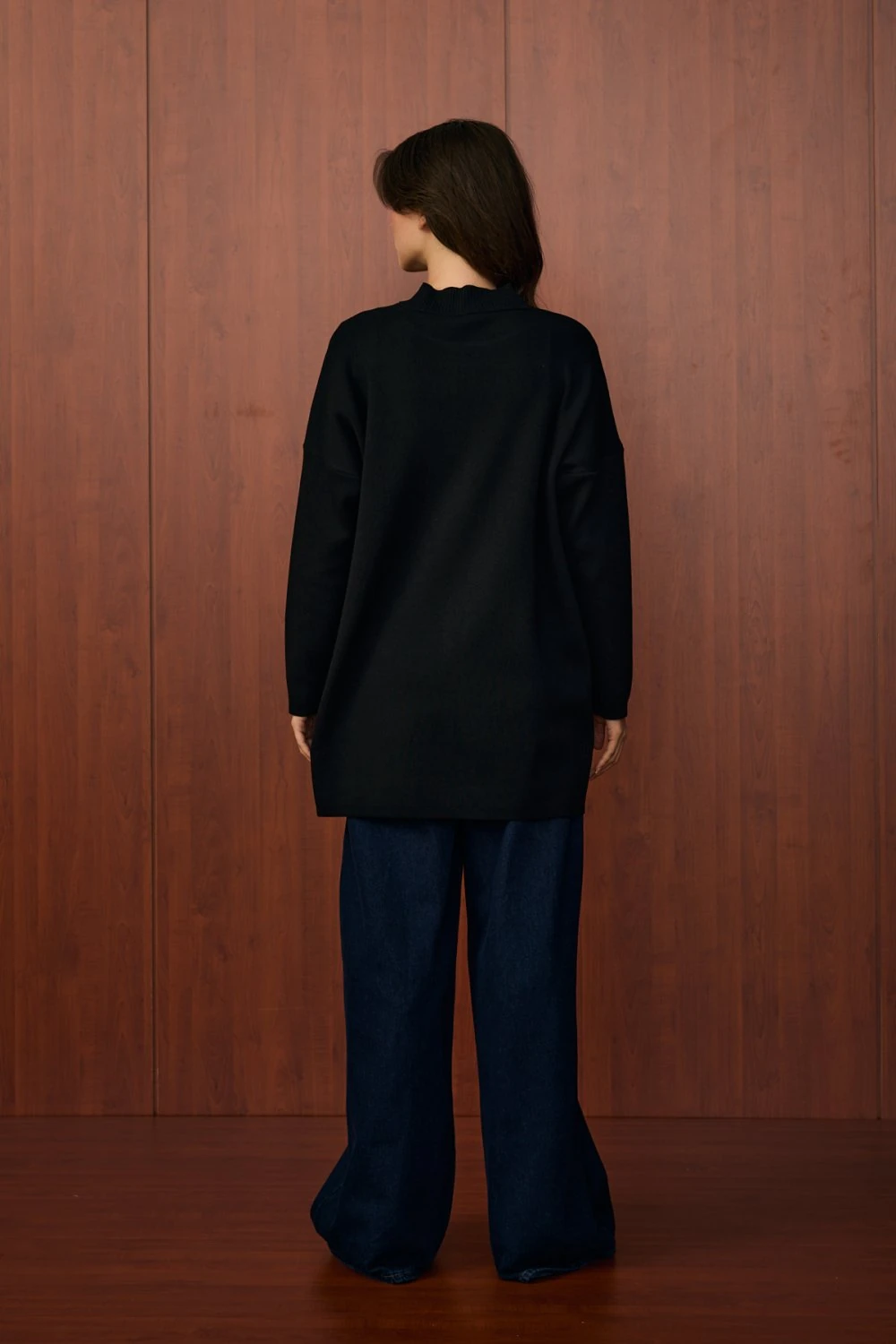 MERWİSH MAKAS TRİKO TUNİK - SİYAH