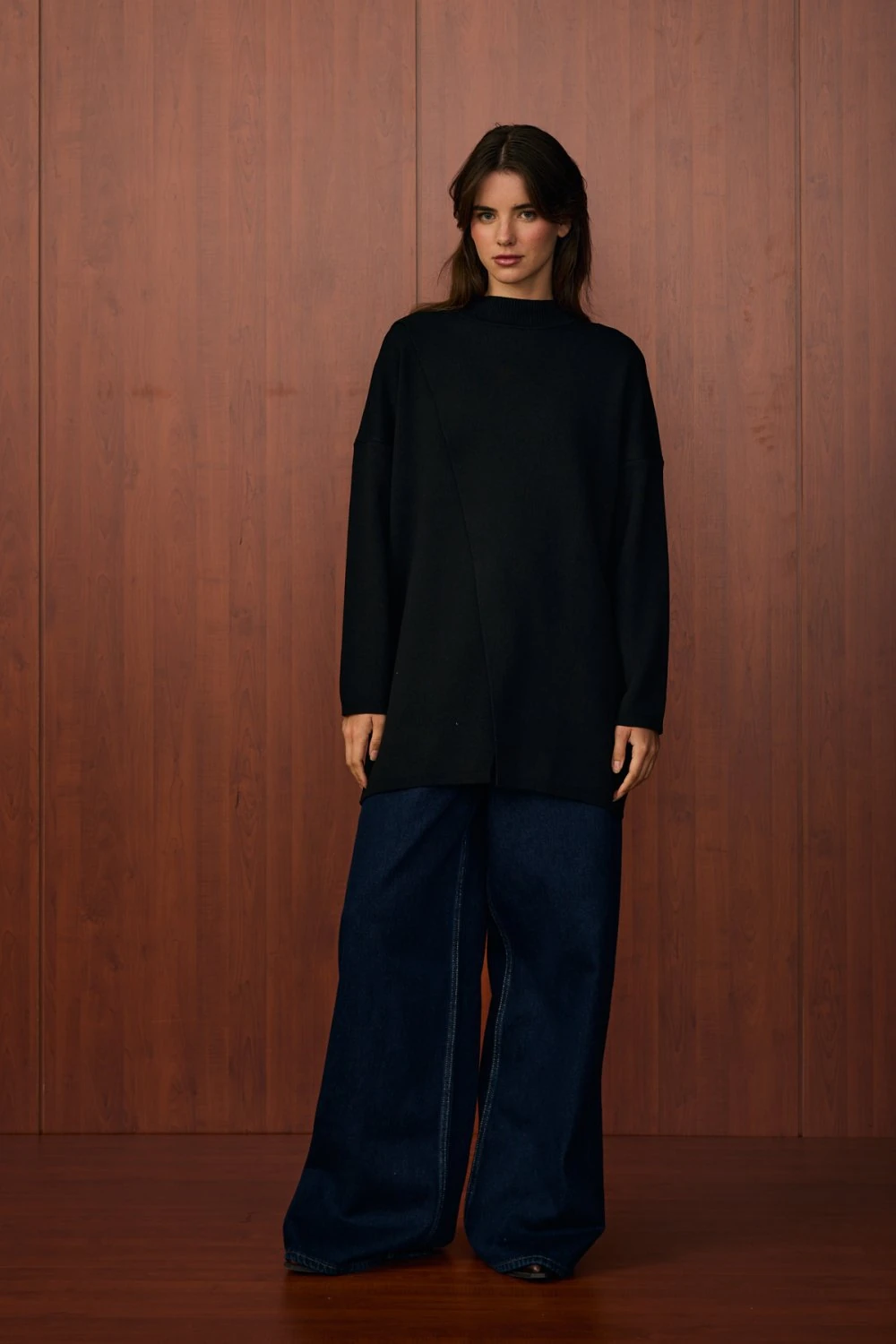 MERWİSH MAKAS TRİKO TUNİK - LACİVERT