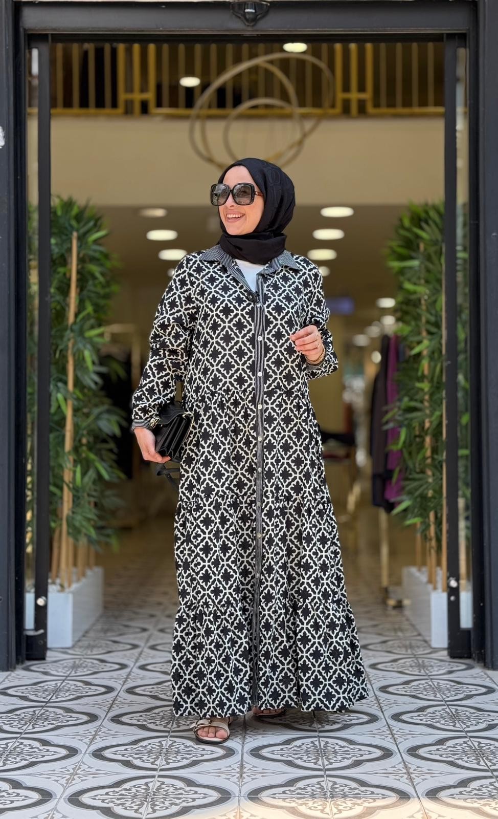 FLORA ELBİSE - SİYAH