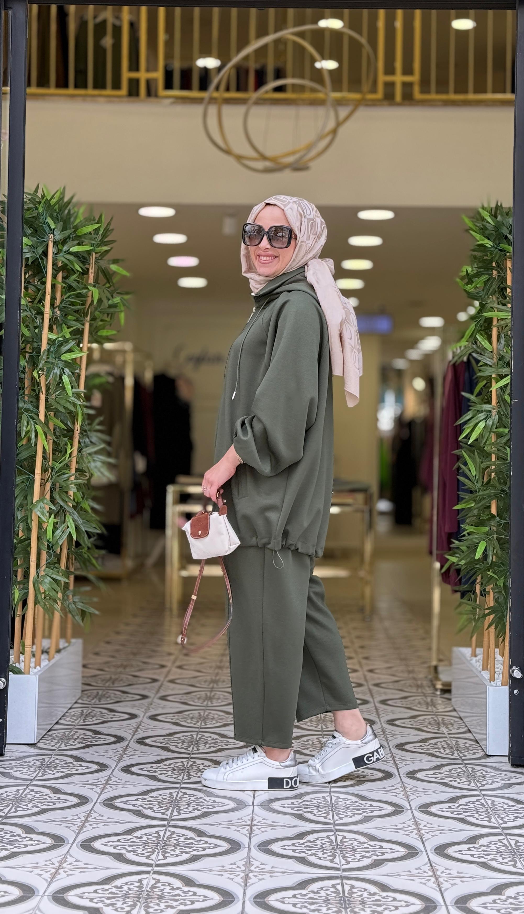 AYZA CIFT TARAFLI BOMBER - HAKİ