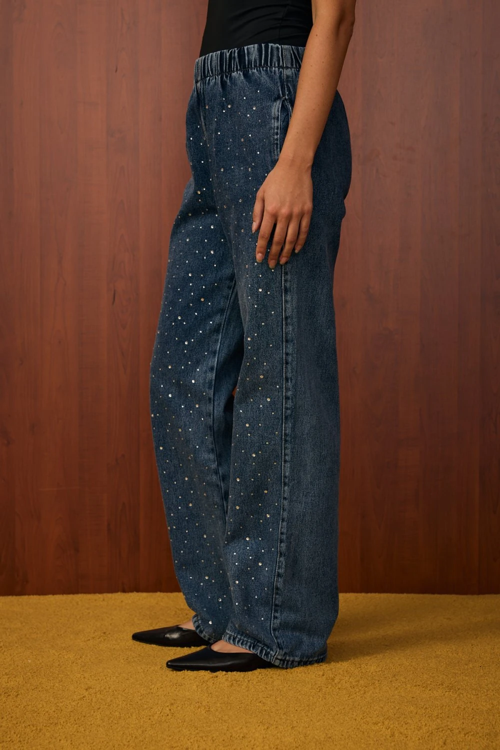 MERWİSH PALAZZO TAŞLI DENİM - KOYU LACİVERT