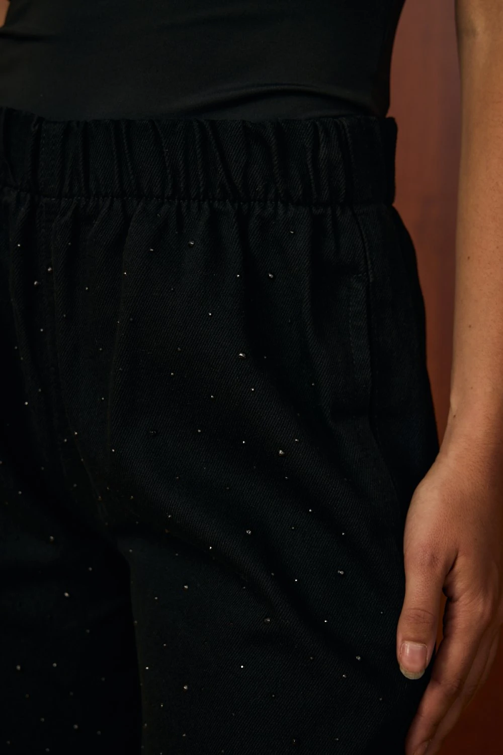 MERWİSH PALAZZO TAŞLI DENİM - SİYAH