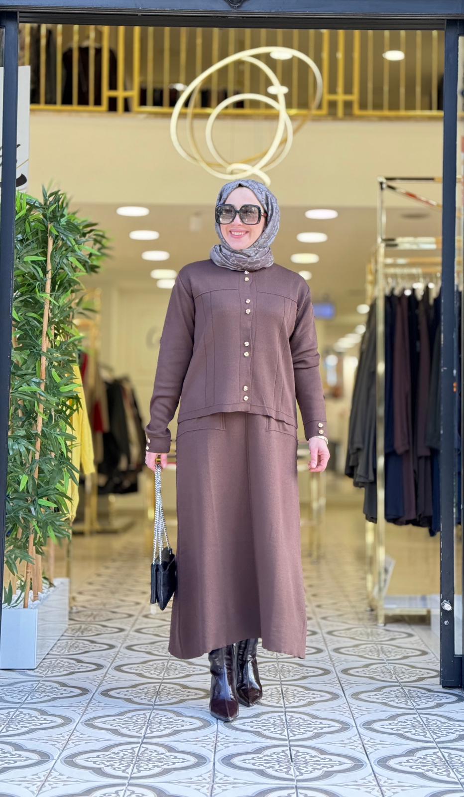 ZENA ETEKLİ TAKIM - KAHVE