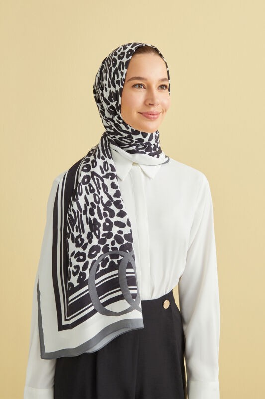 İMANNOOR LOGO LEOPAR FLOŞ VİSKON ŞAL