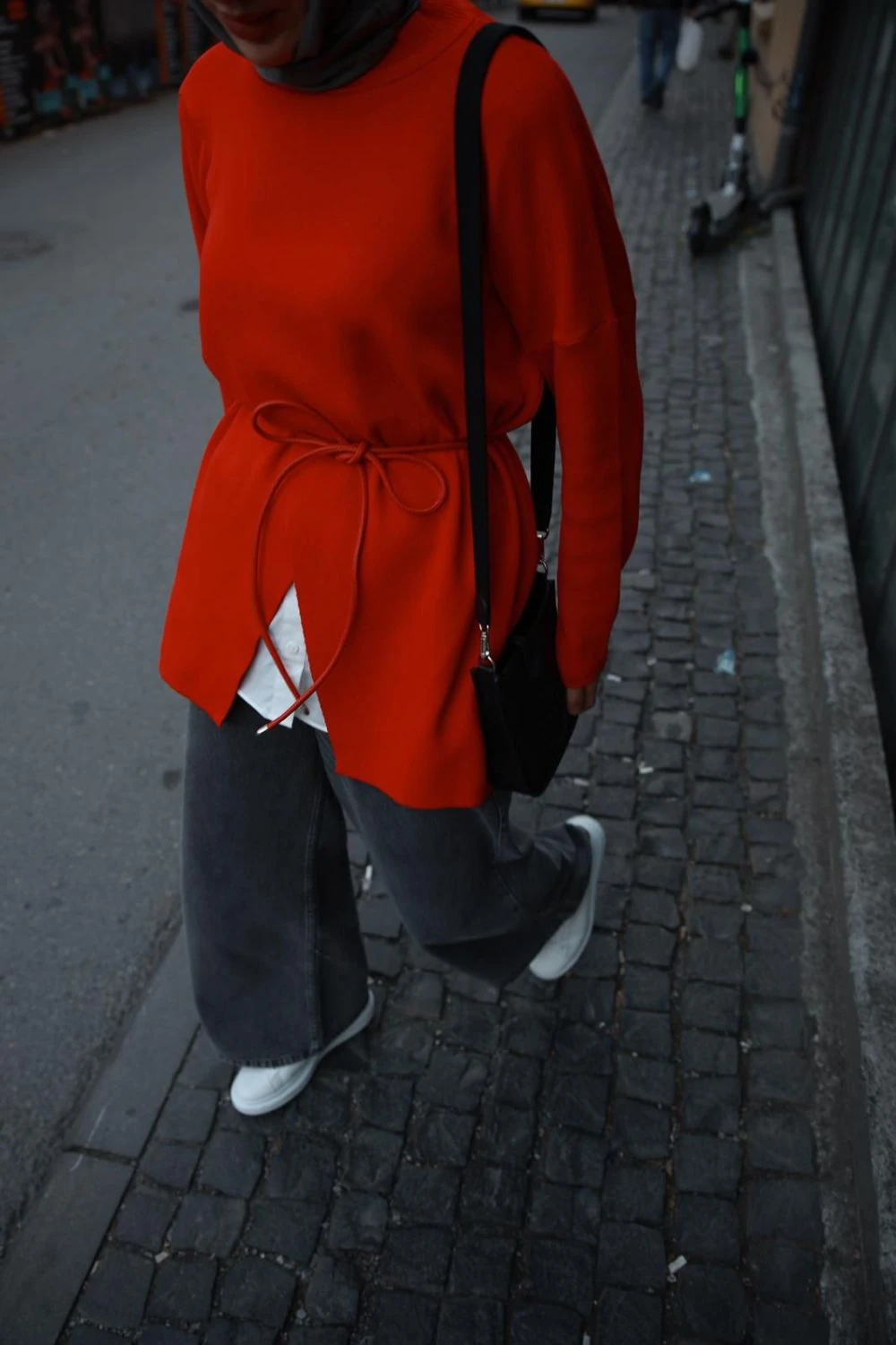 MERWİSH MAKAS TRİKO TUNİK - KIRMIZI