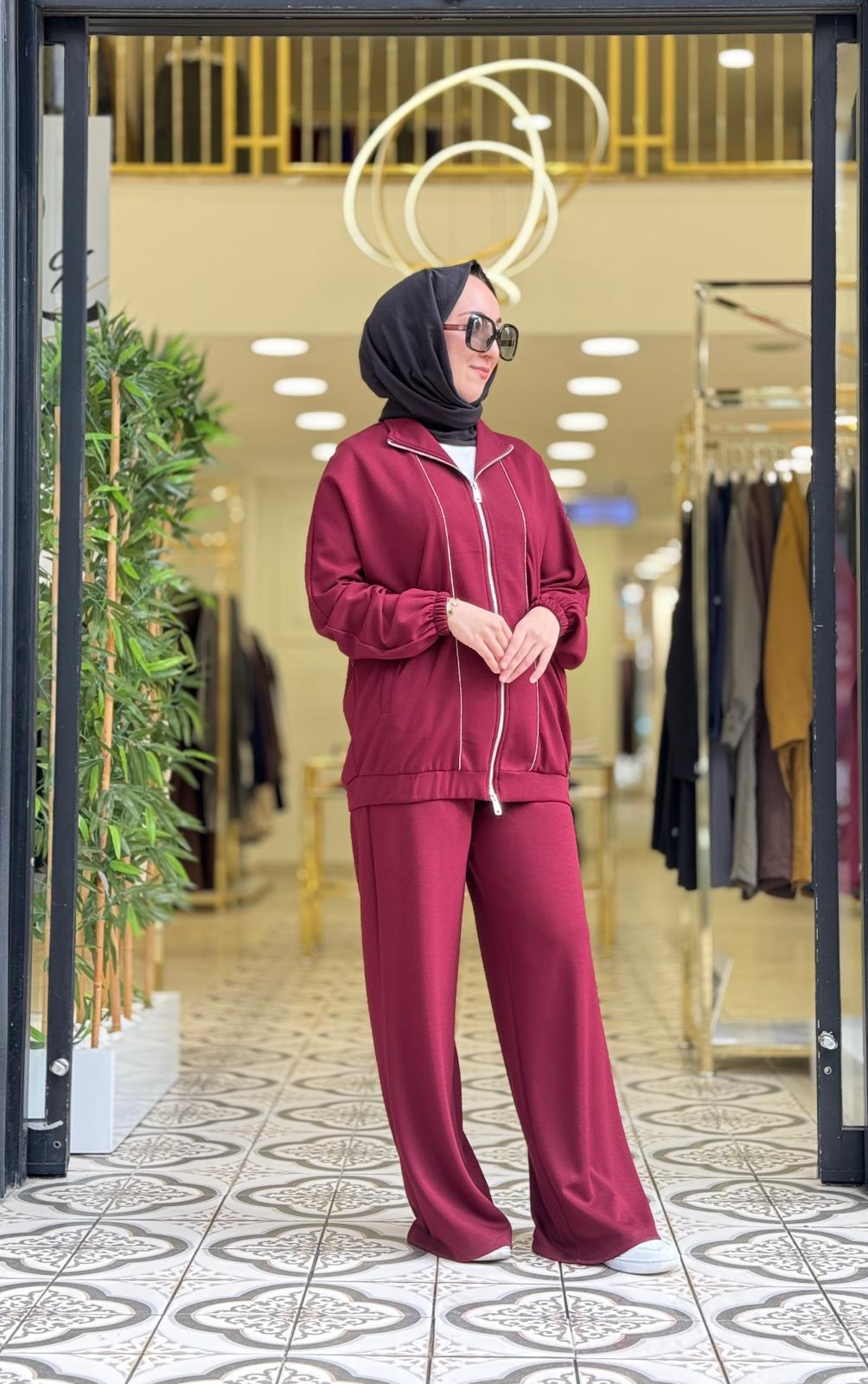 MOLLE PANTOLONLU TAKIM - BORDO