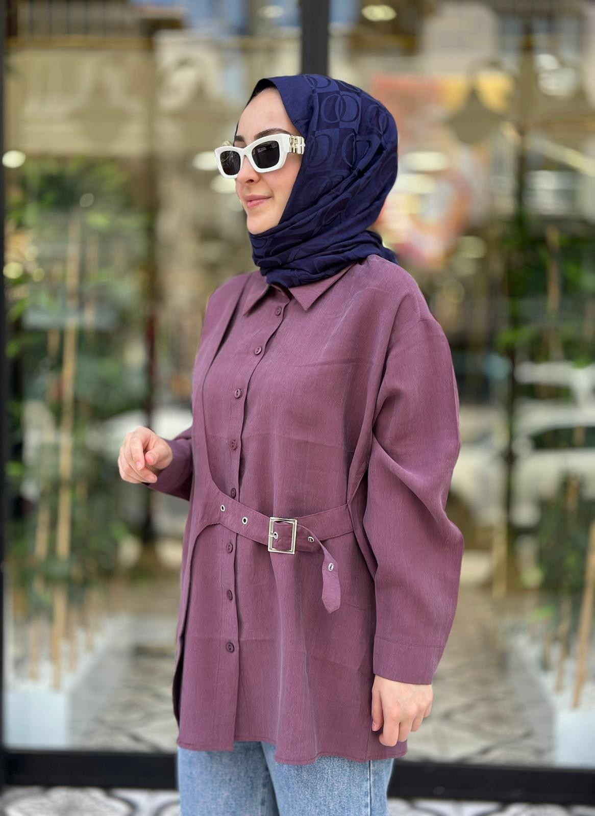 GÜMÜŞ KEMERLİ GÖMLEK - MÜRDÜN
