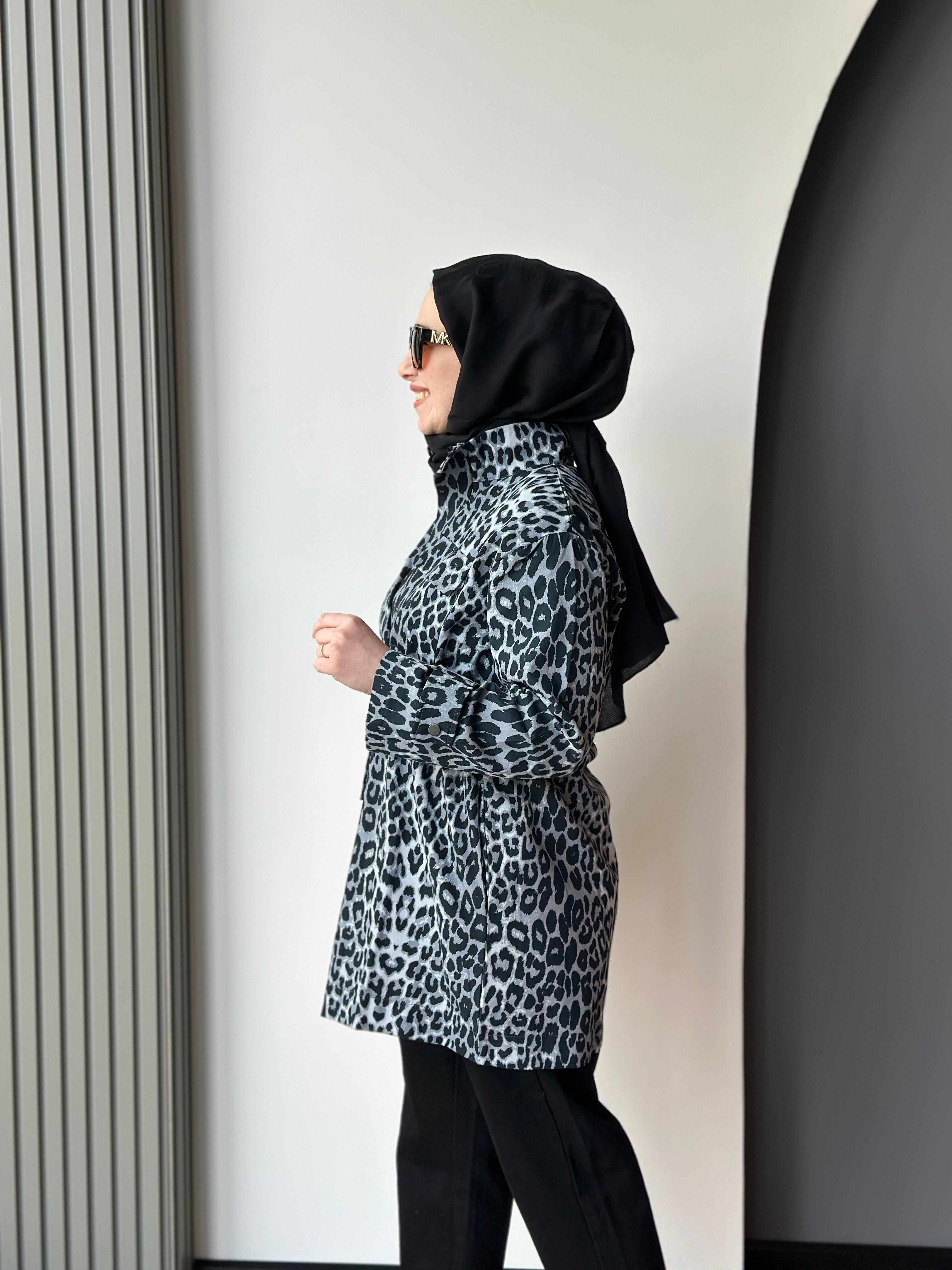 BEL BAĞCIKLI LEOPAR CEKET