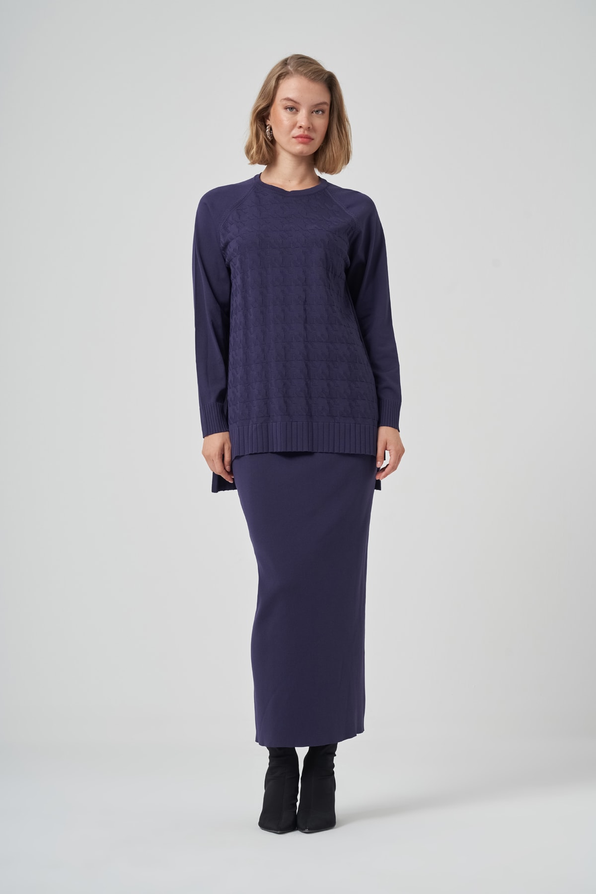 NUSS LOOK ETEKLİ TAKIM - LACİVERT