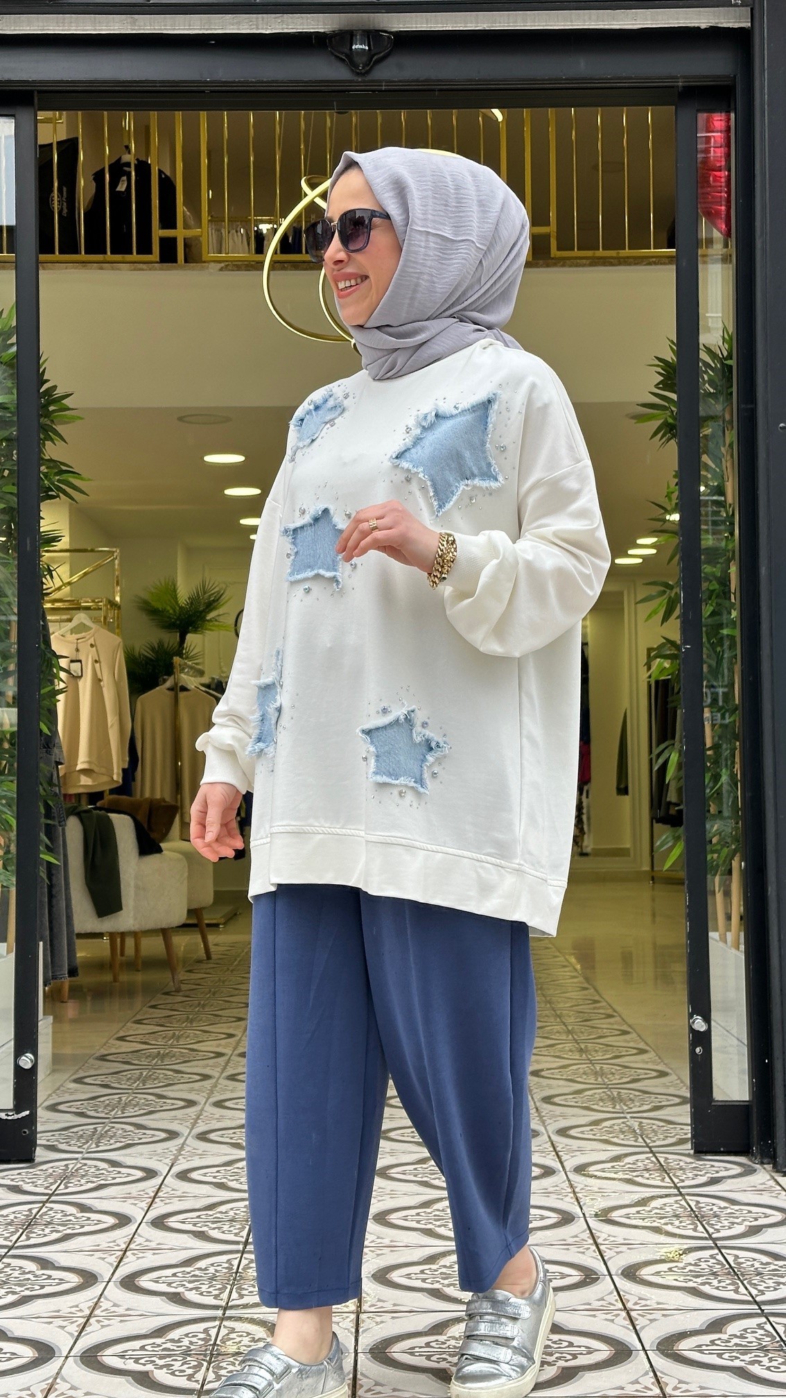 YILDIZ KOT DETAYLI SWEAT