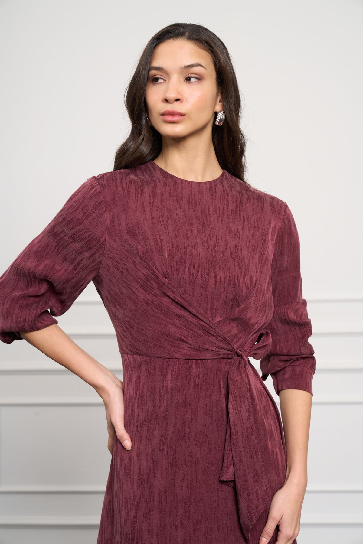 NUSS GLAMOUR ELBİSE - BORDO