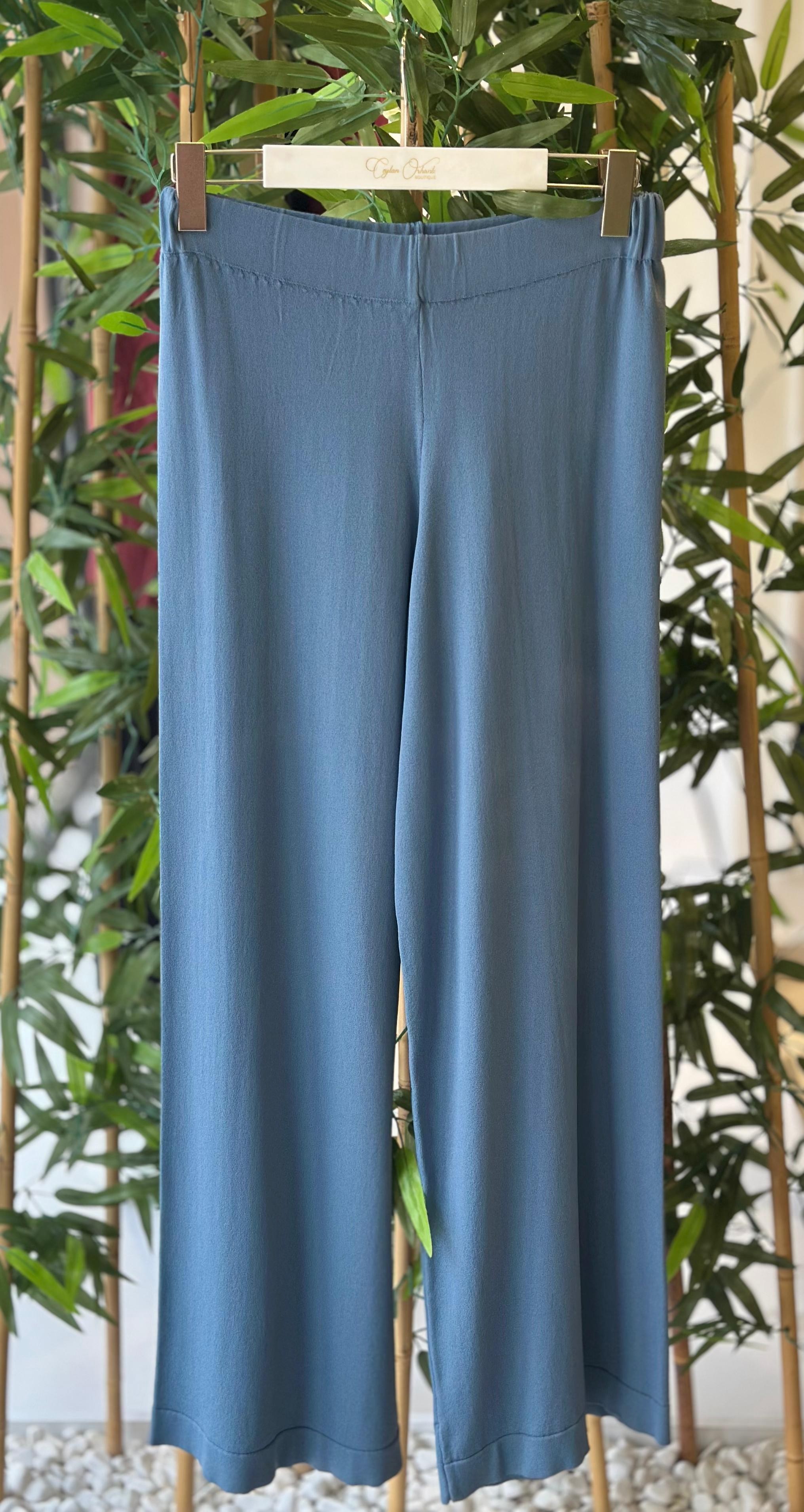 MERSERİZE PANTOLON - MAVİ