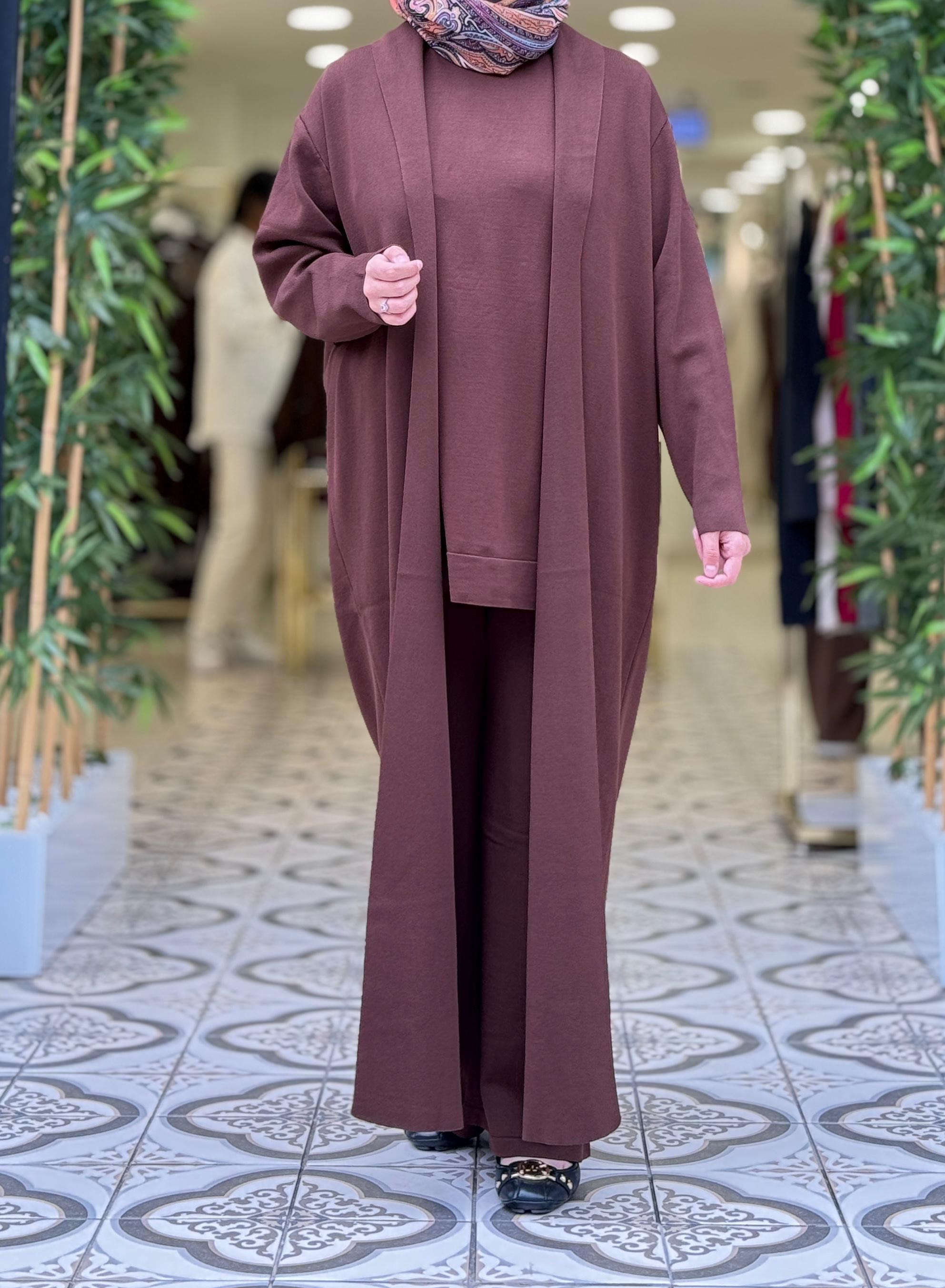 KNIT MİHRİ PANTOLON TAKIM - KAHVE