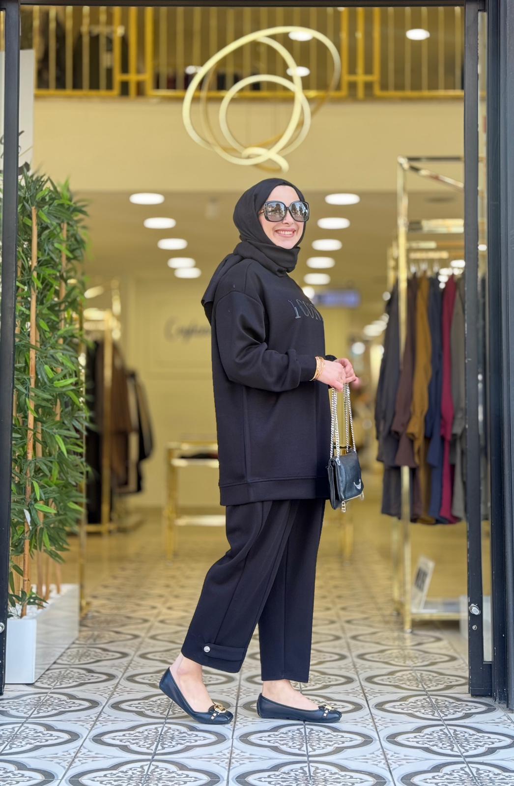 CASEY TAŞ BASKILI TAKIM - SİYAH