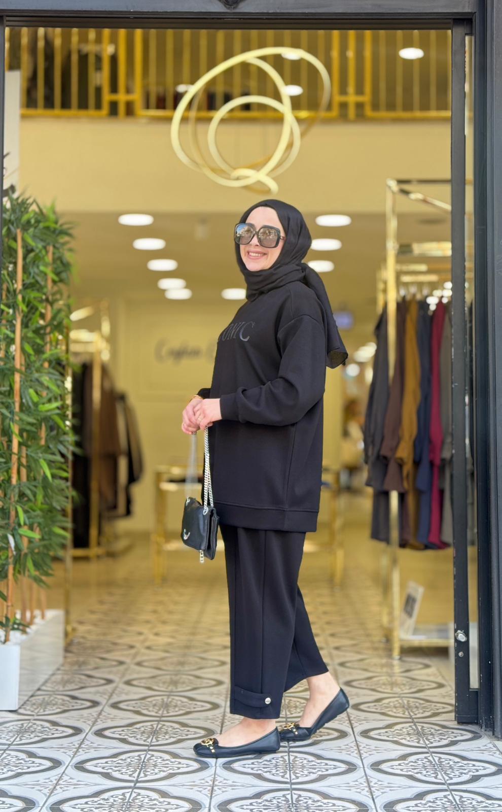 CASEY TAŞ BASKILI TAKIM - SİYAH