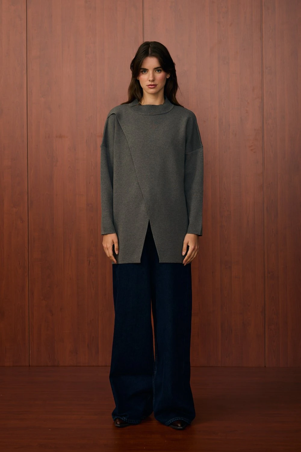 MERWİSH MAKAS TRİKO TUNİK - ANTRASİT