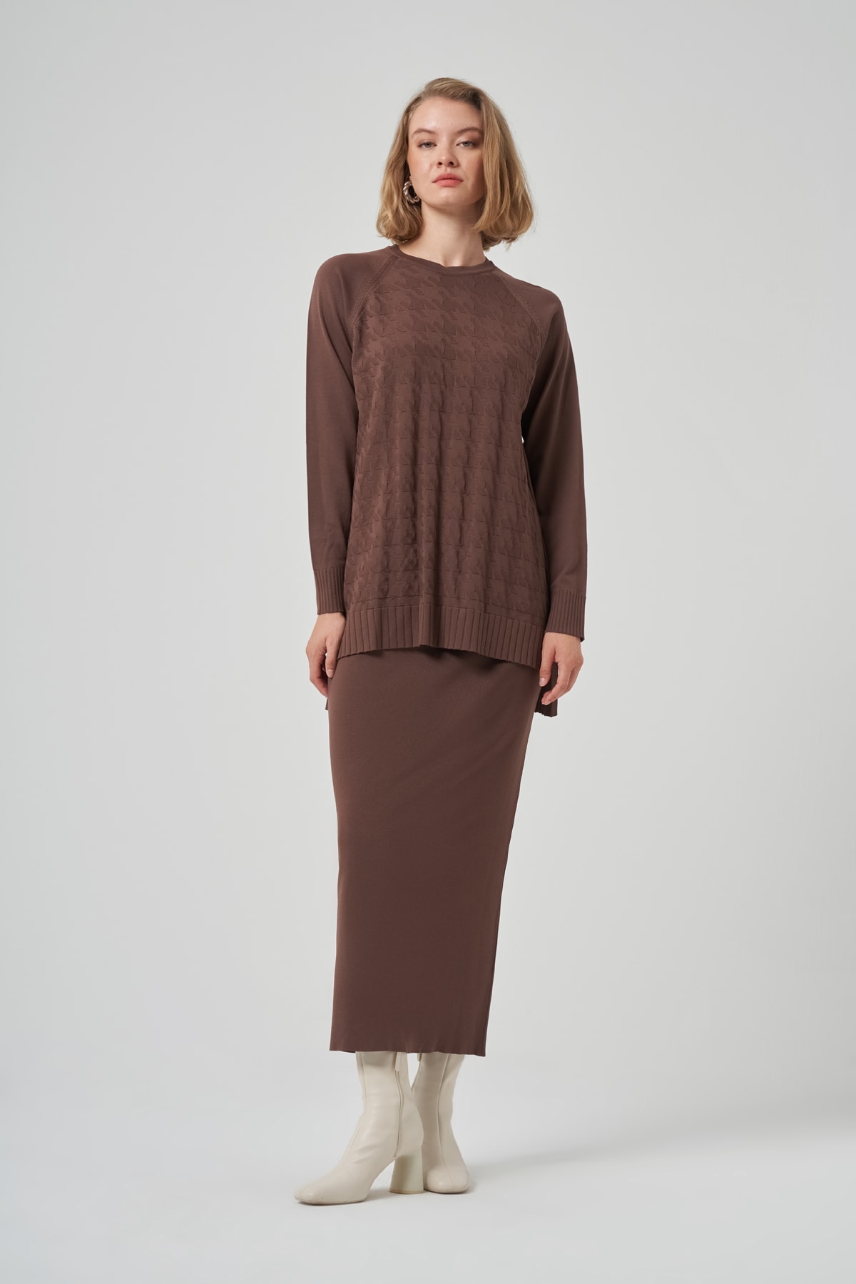 NUSS LOOK ETEKLİ TAKIM - KAHVE