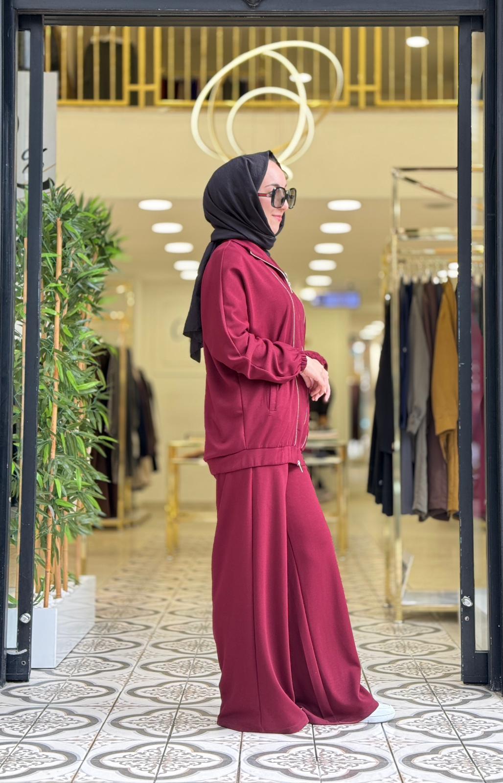 MOLLE PANTOLONLU TAKIM - BORDO