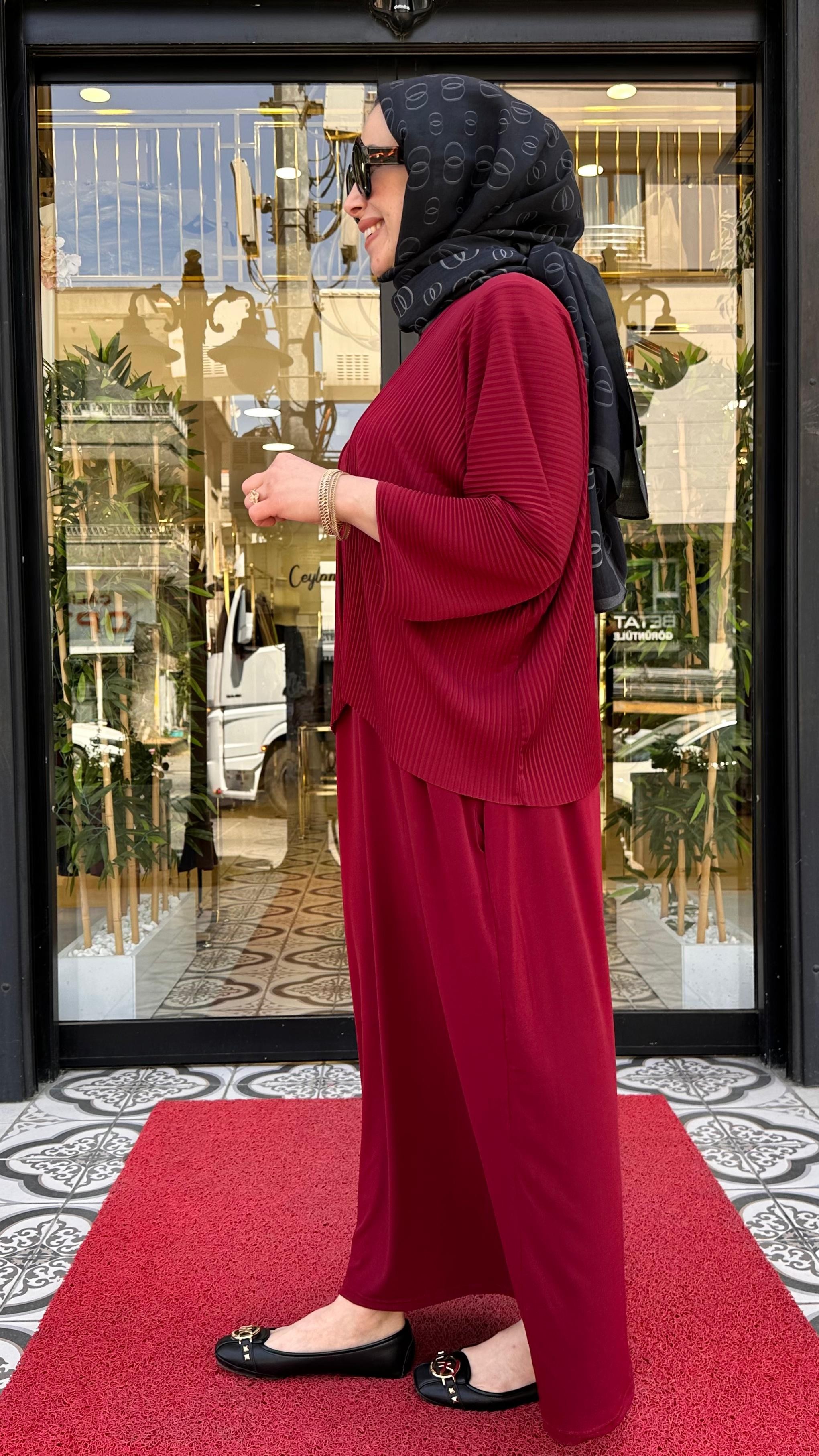 MERWİSH MOKİ RÜYA ELBİSE - BORDO