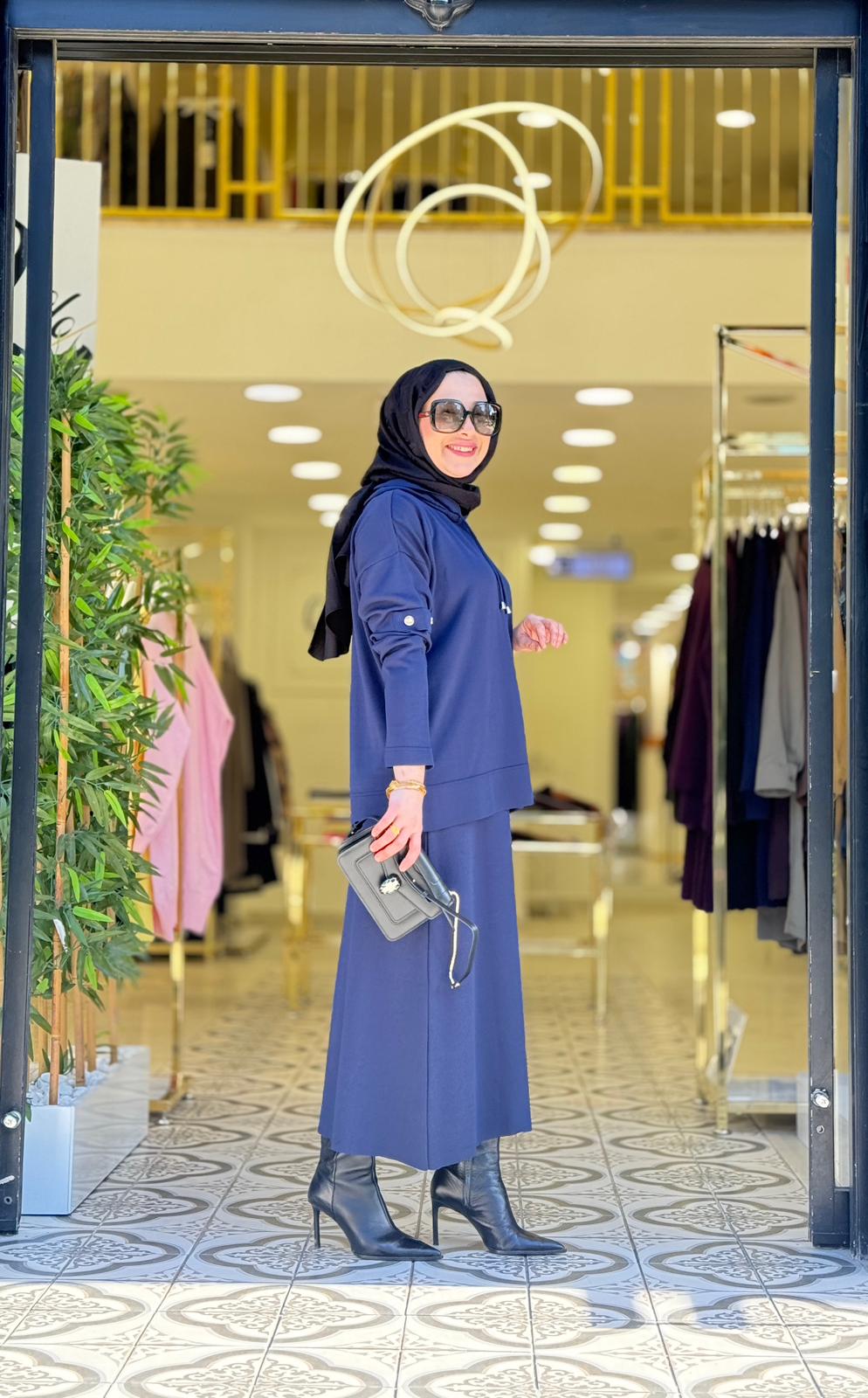 RİVA ETEKLİ TAKIM - LACİVERT