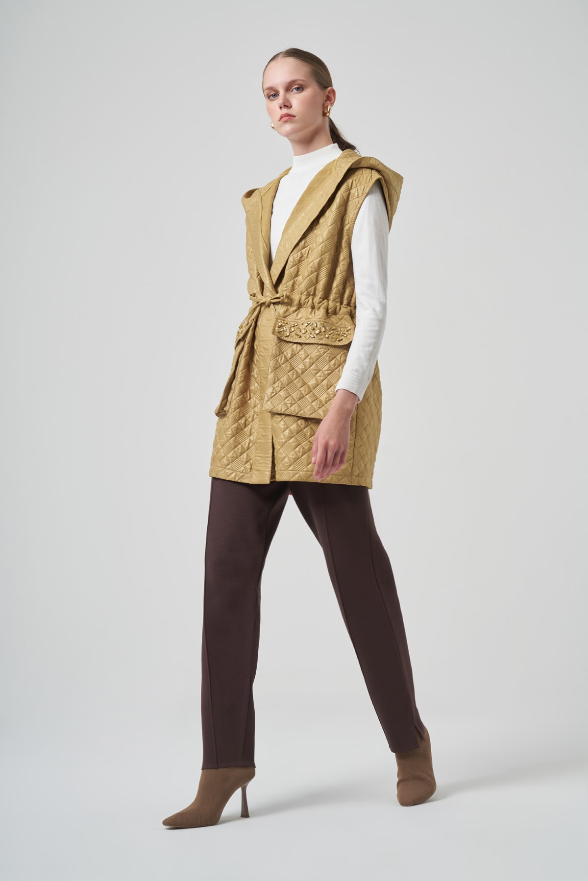 NUSS LONDON KAPİTONE YELEK - CAMEL