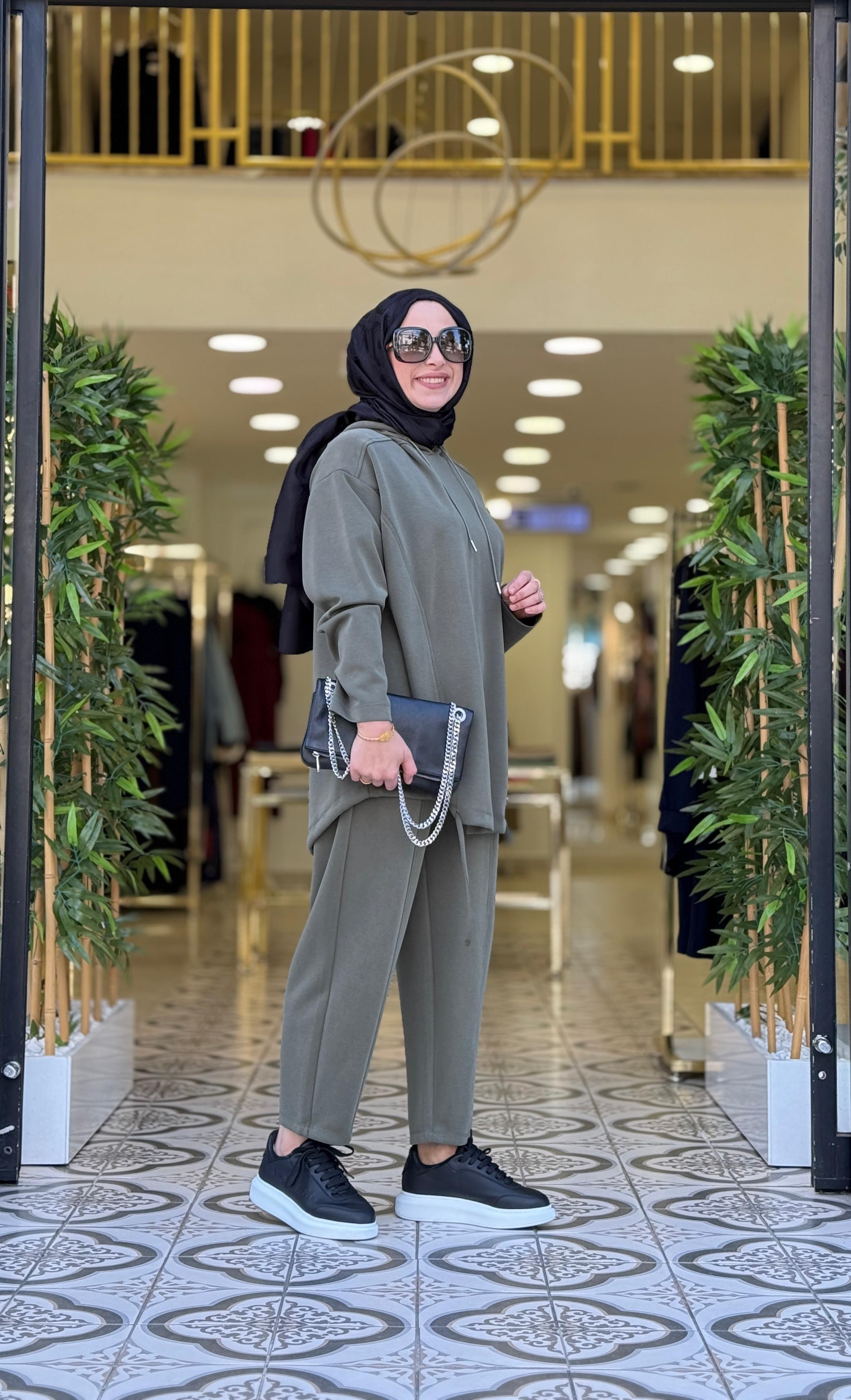 RİBON PANTOLONLU TAKIM - HAKİ