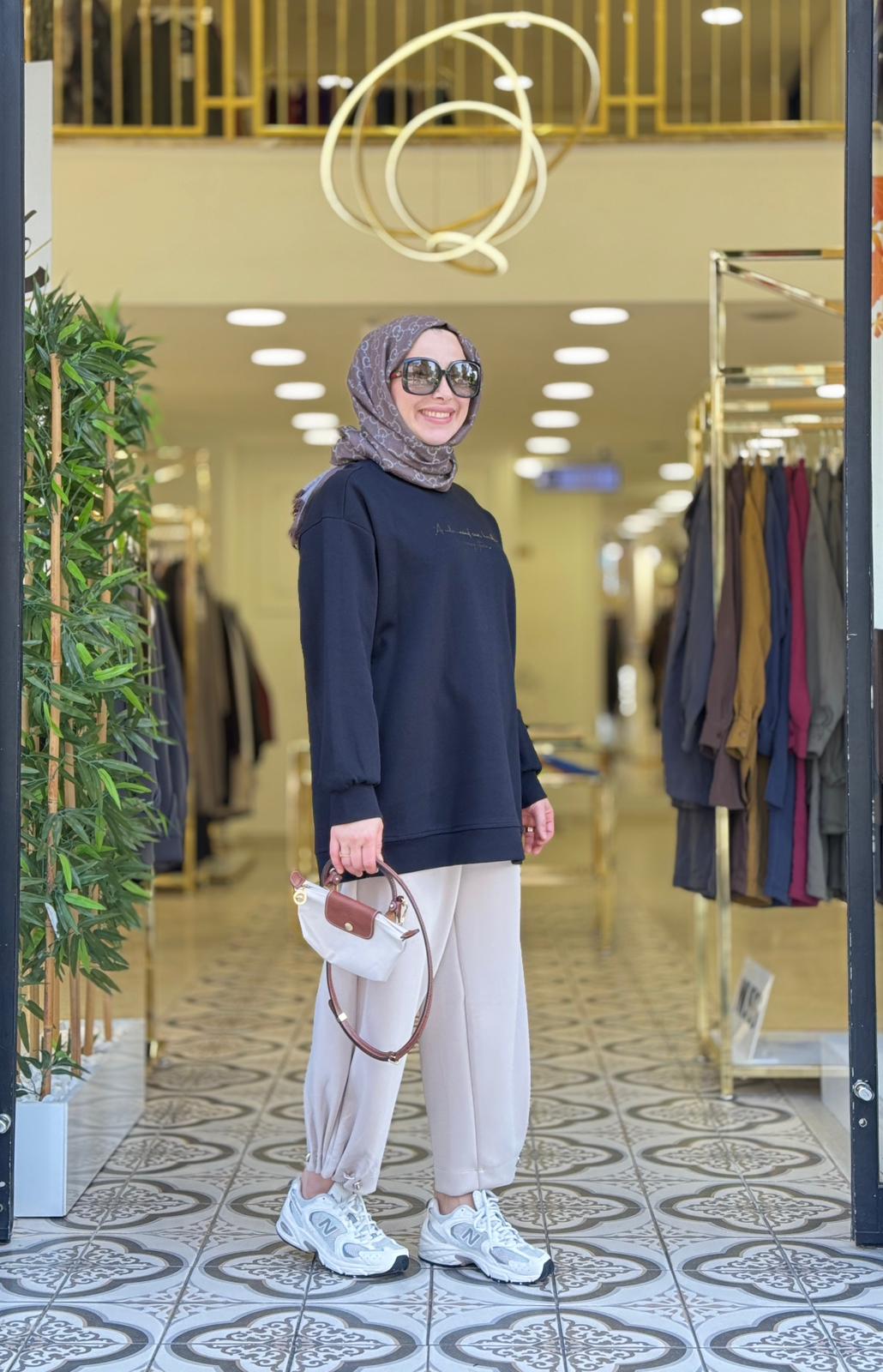 MAJA PARLAK TONATON TSHIRT - SİYAH