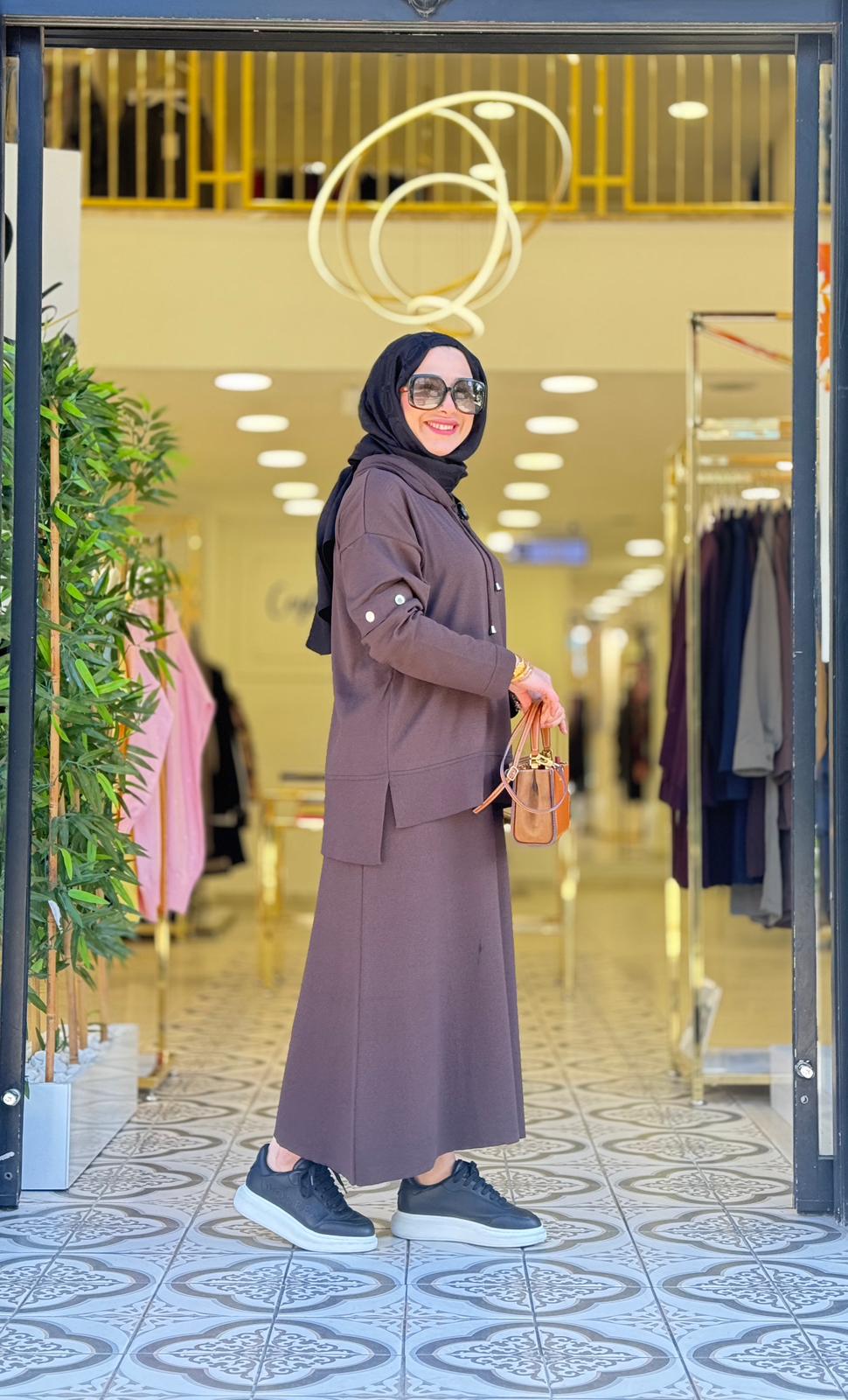 RİVA ETEKLİ TAKIM - KAHVE