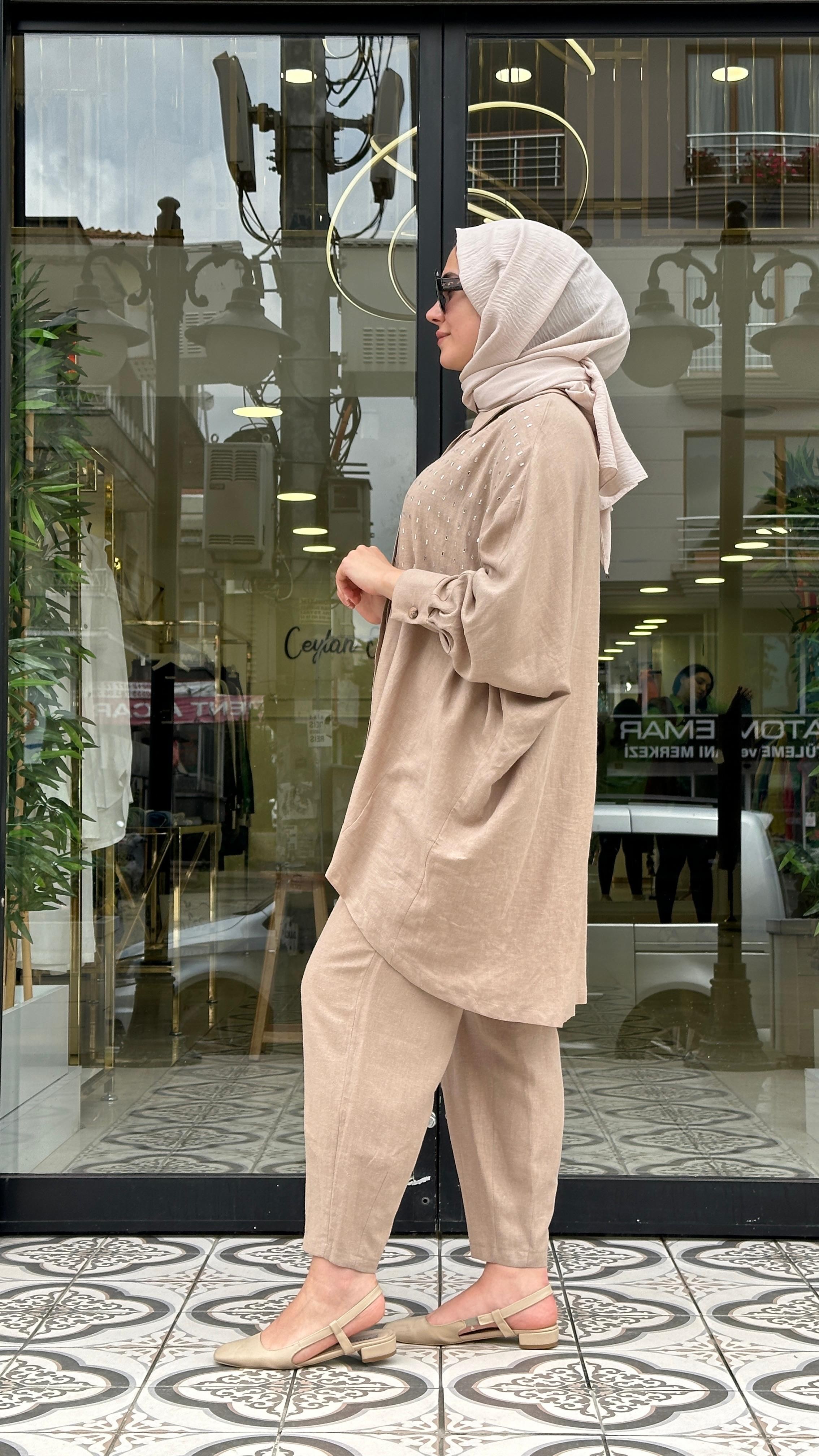 IŞILTI PANTOLON TAKIM