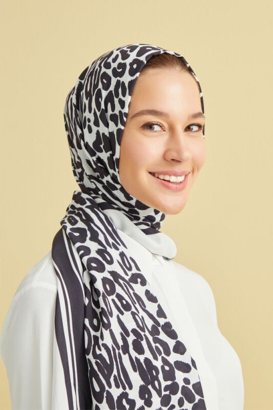 İMANNOOR LOGO LEOPAR FLOŞ VİSKON ŞAL