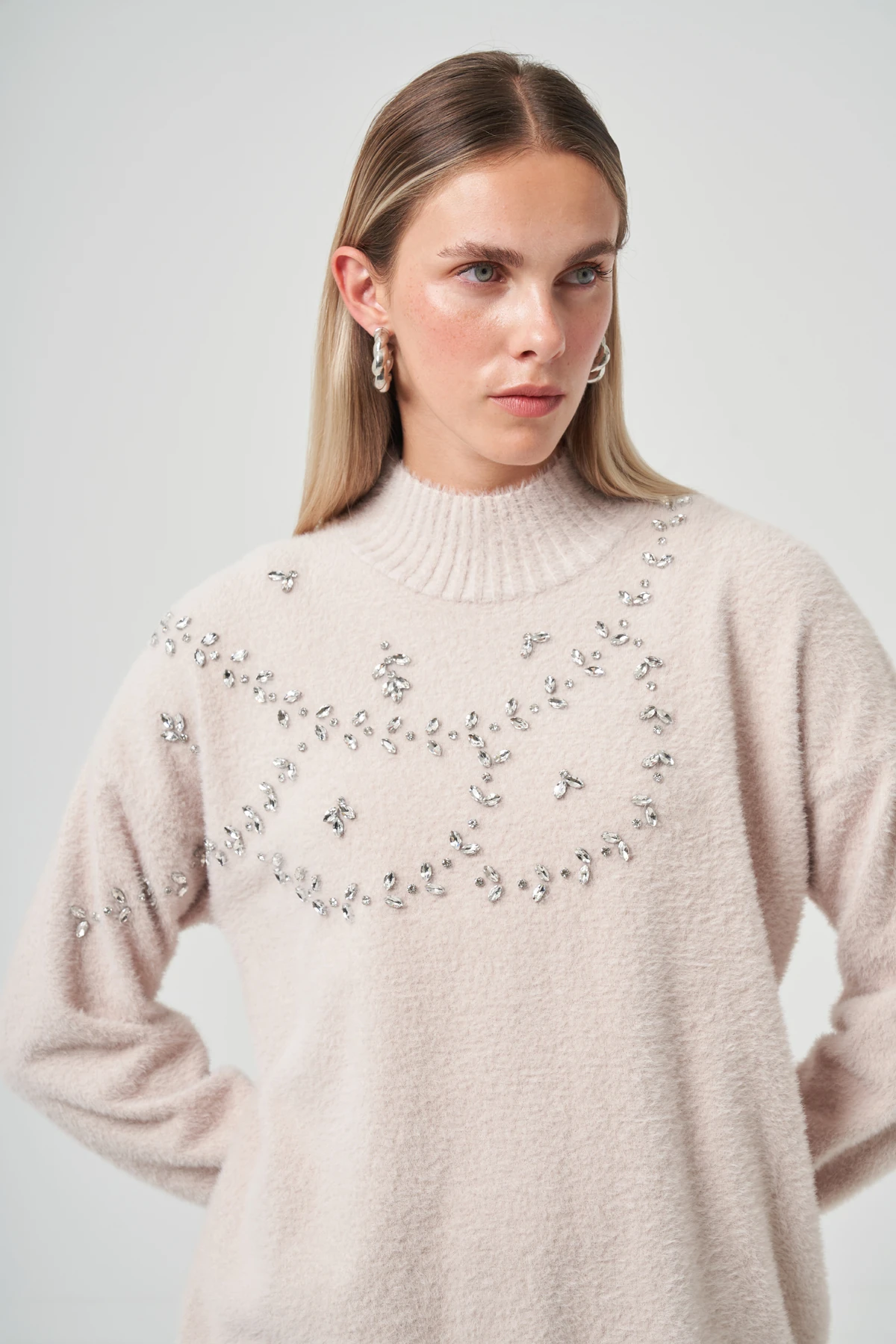 NUSS EVONA ANGORA TUNİK - BEJ