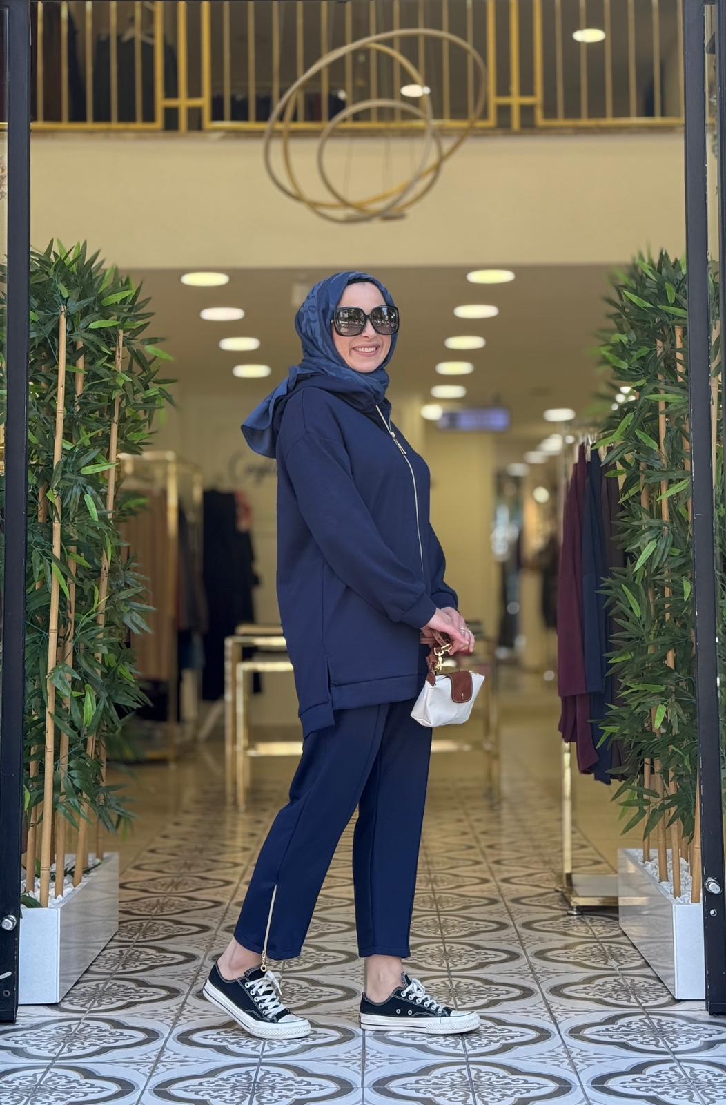 SAMİ GOLD FERMUARLI TAKIM - LACİVERT