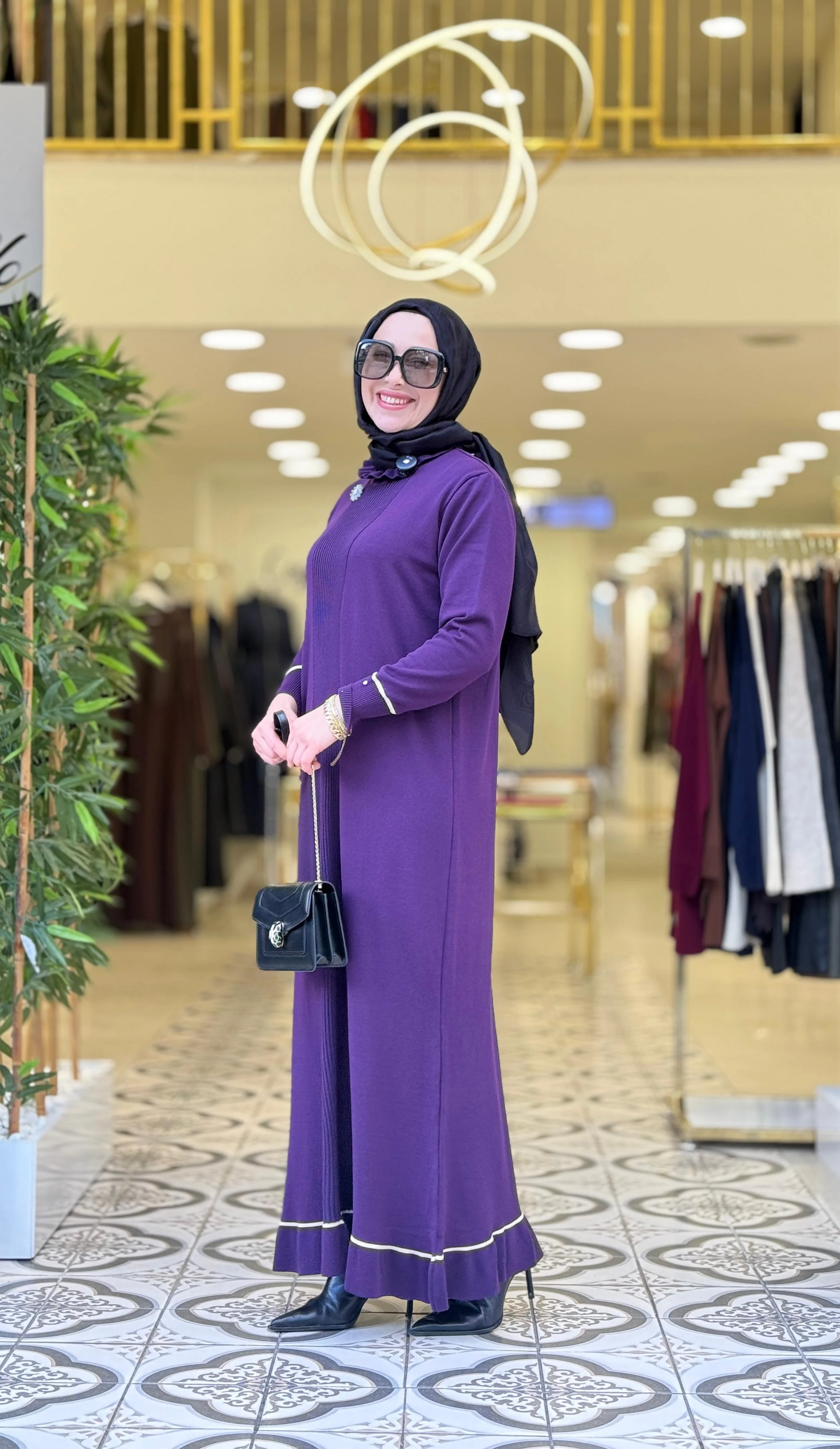 VEVA TRİKO ELBİSE - MÜRDÜN