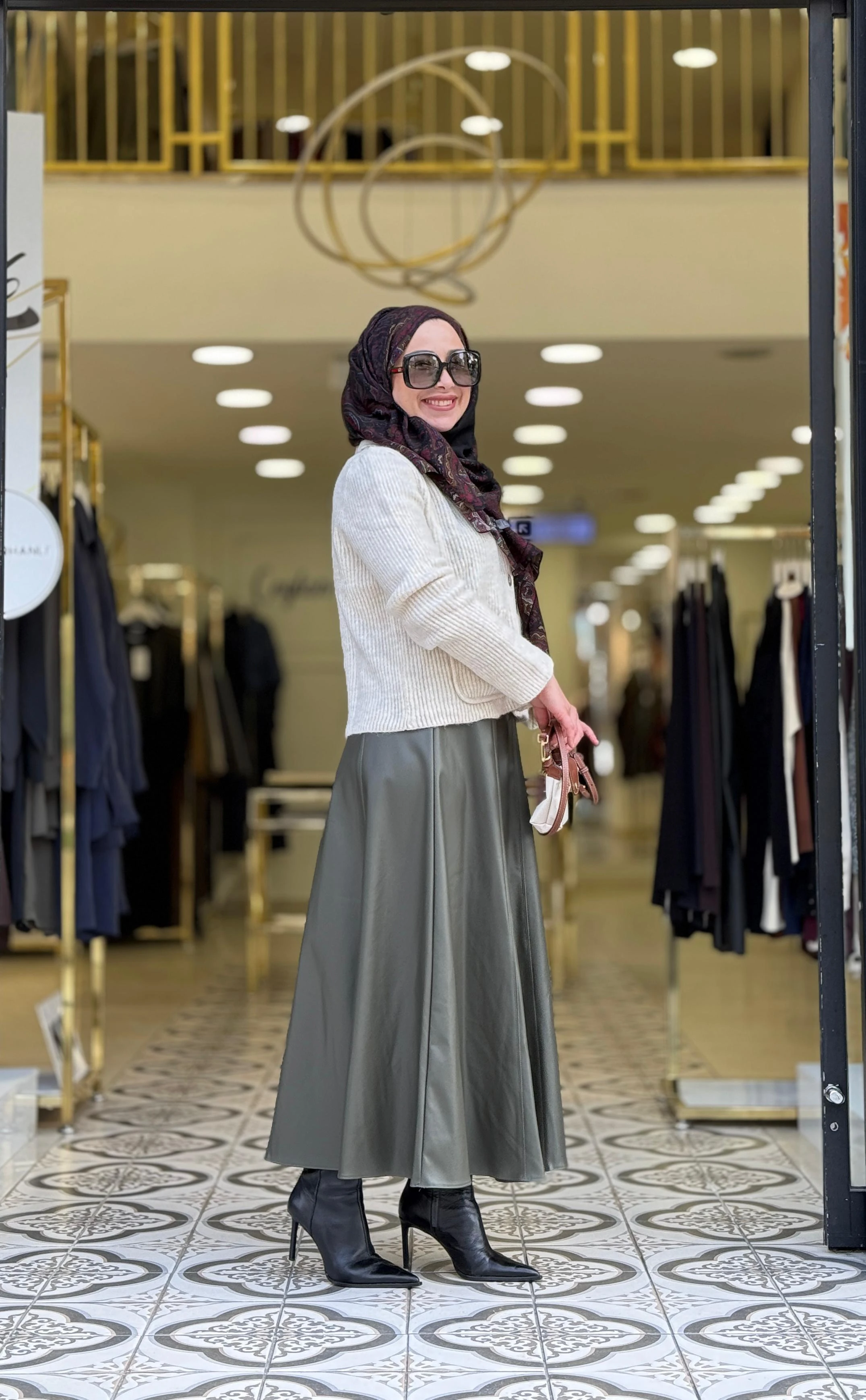 İNNA DERİ ETEK - ANTRASİT