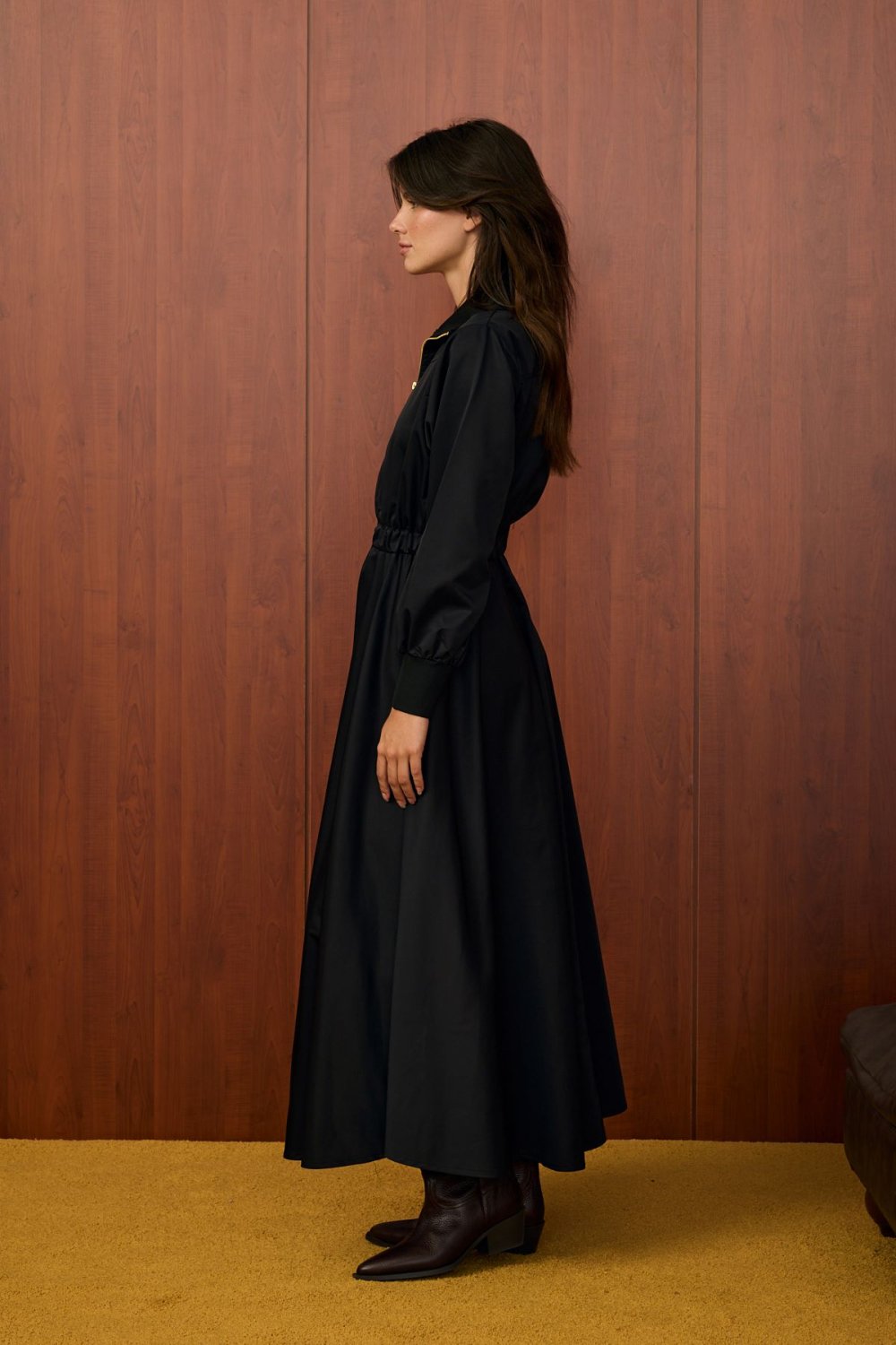 MERWİSH KOLEJ ELBİSE - SİYAH