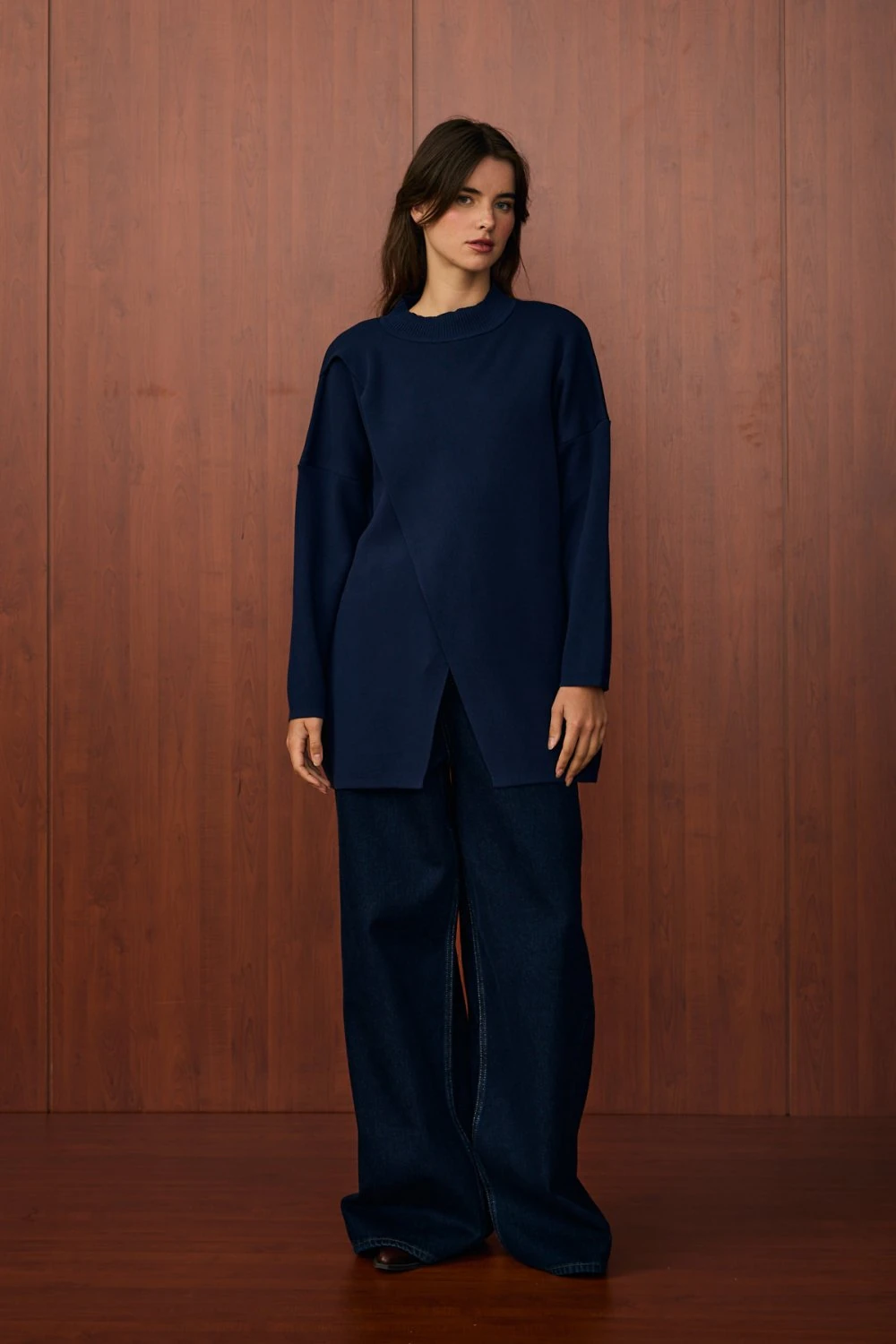 MERWİSH MAKAS TRİKO TUNİK - LACİVERT